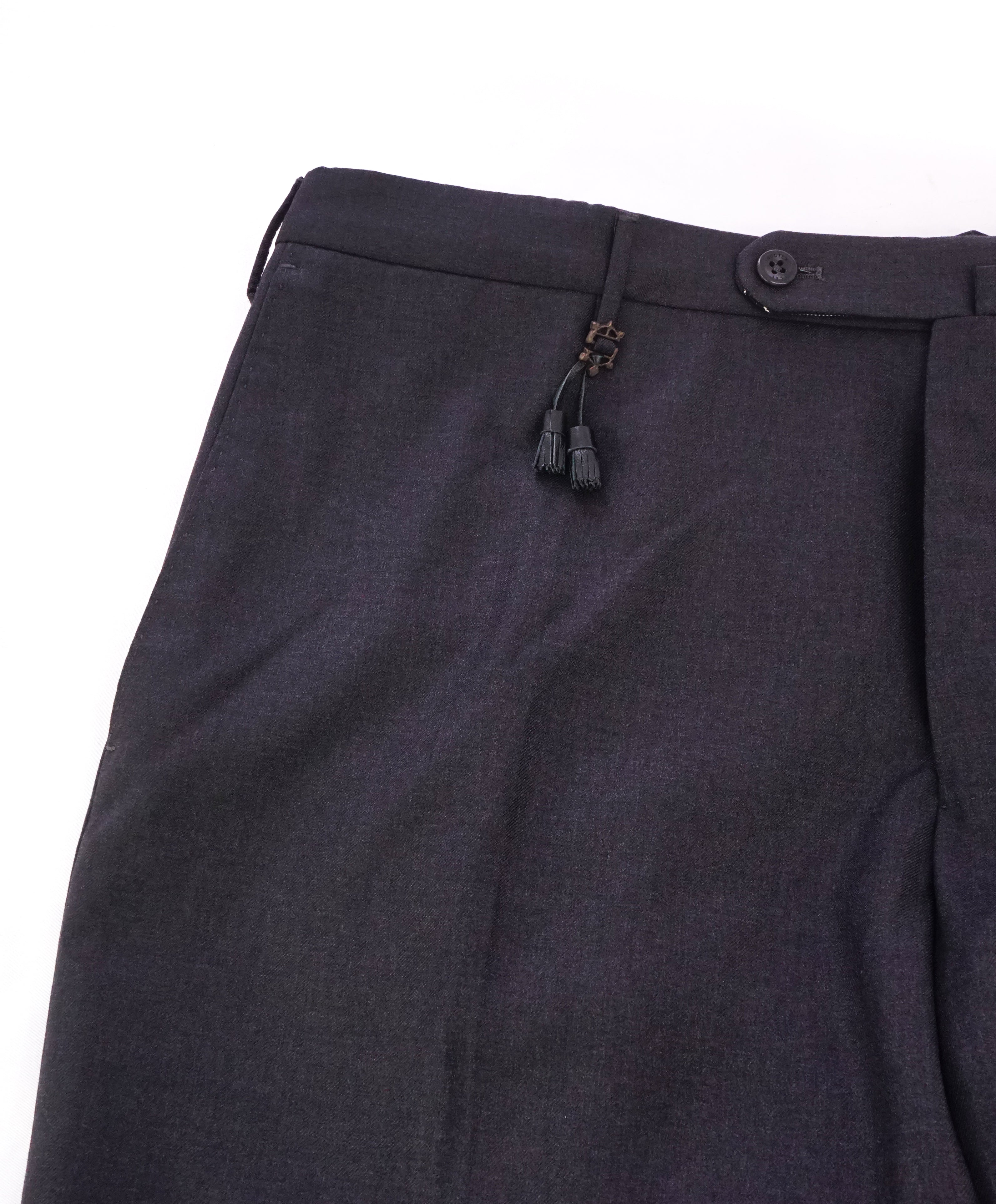 INCOTEX - Logo Tassel Charcoal Dress Pants Reg Fit Super 100’s - 39W