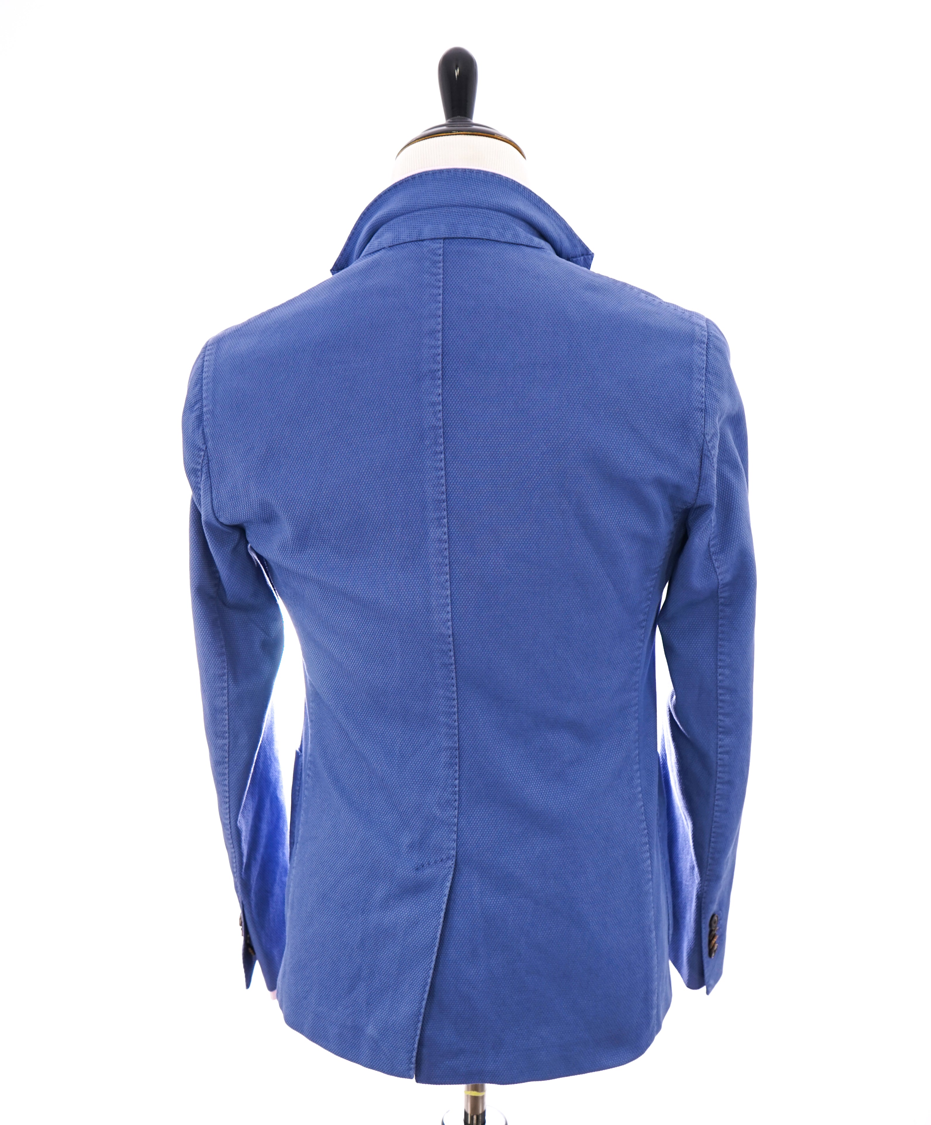 BOGLIOLI - Milano Semi-Lined Deconstructed Blue Textured Cotton Suit- 38R