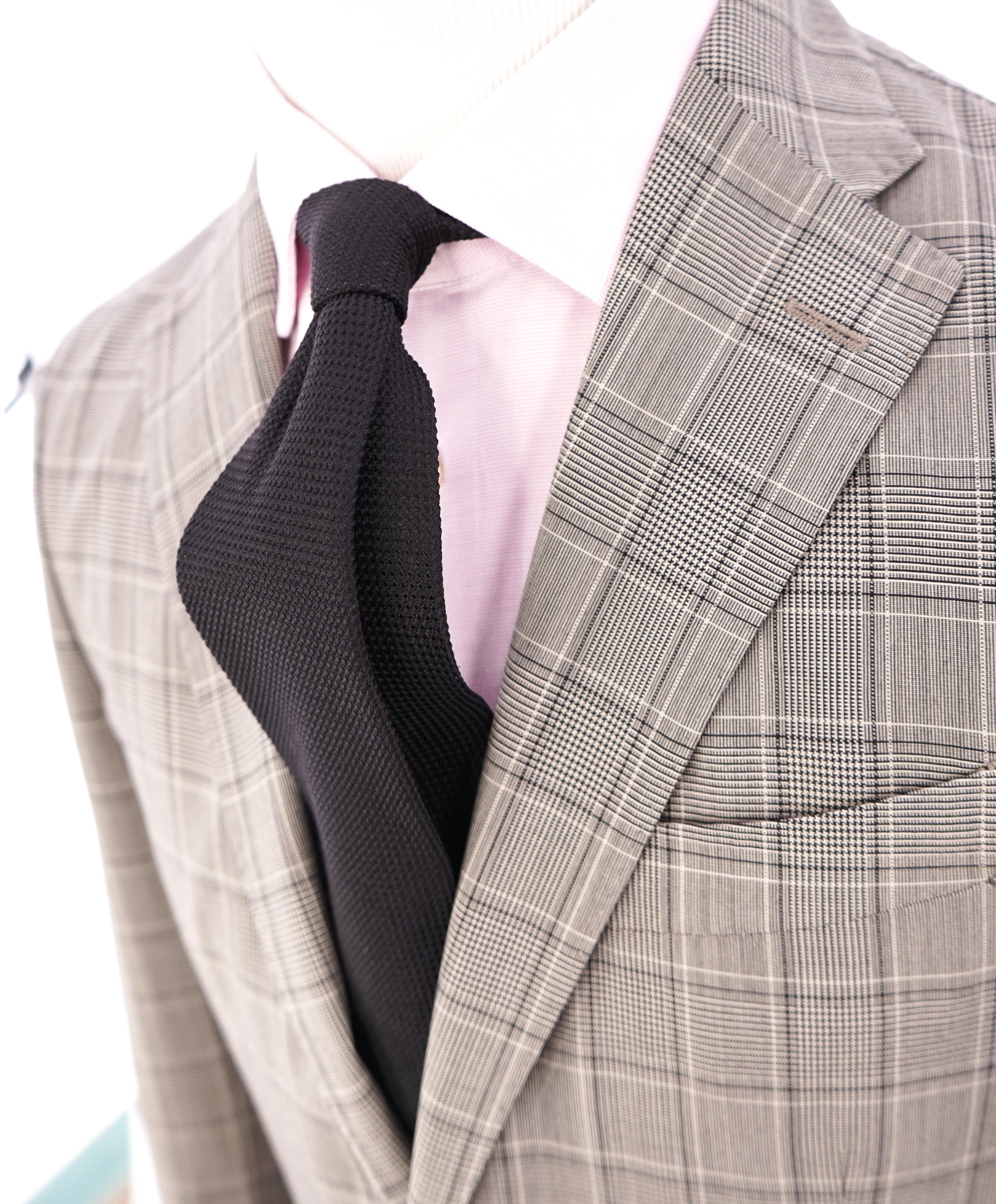 BOGLIOLI - Milano Semi-Lined Deconstructed Wool Gray/Beige Plaid Check Suit - 38R