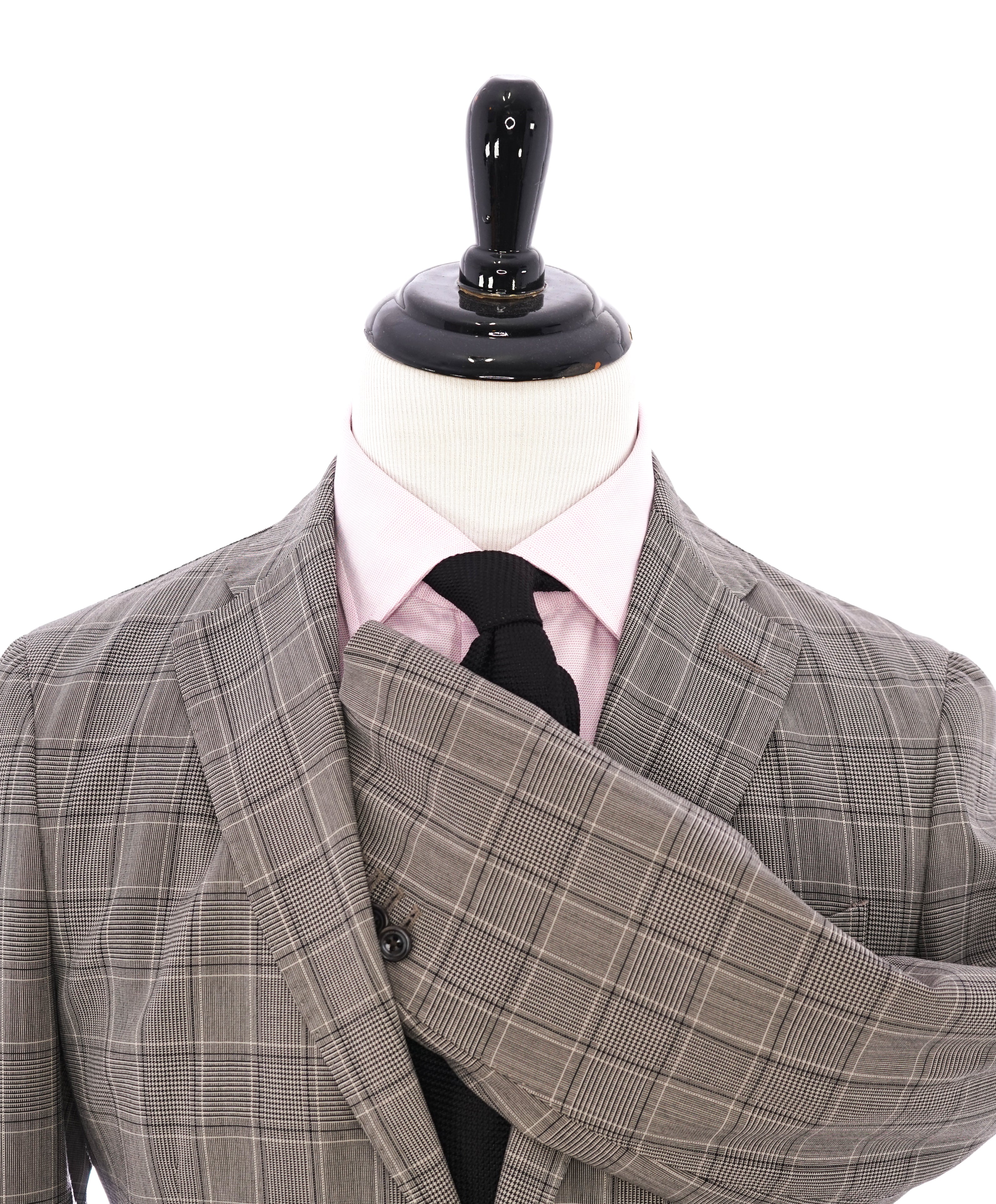 BOGLIOLI - Milano Semi-Lined Deconstructed Wool Gray/Beige Plaid Check Suit - 38R