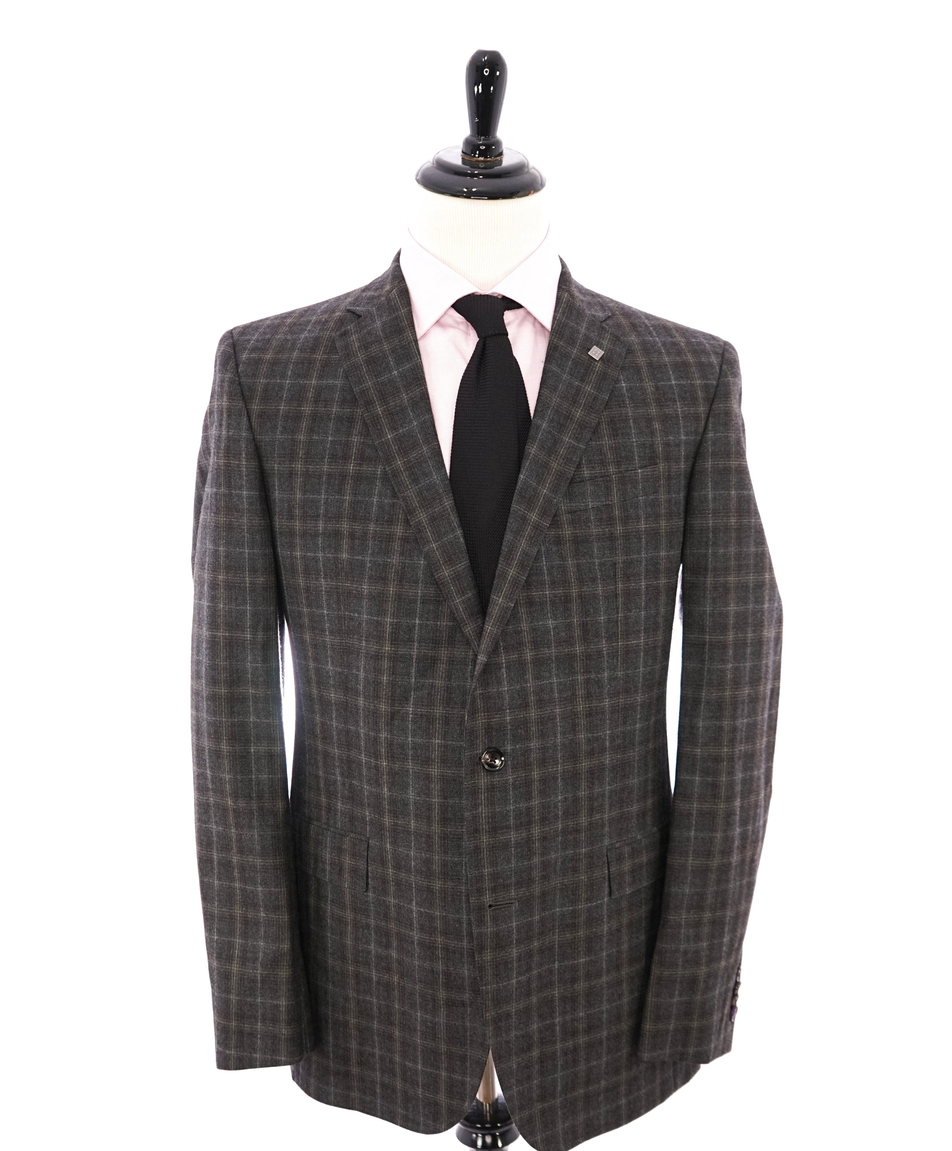 TED BAKER - "Endurance" Bold Mint & Lilac Plaid Check Blazer W Detail - 42L