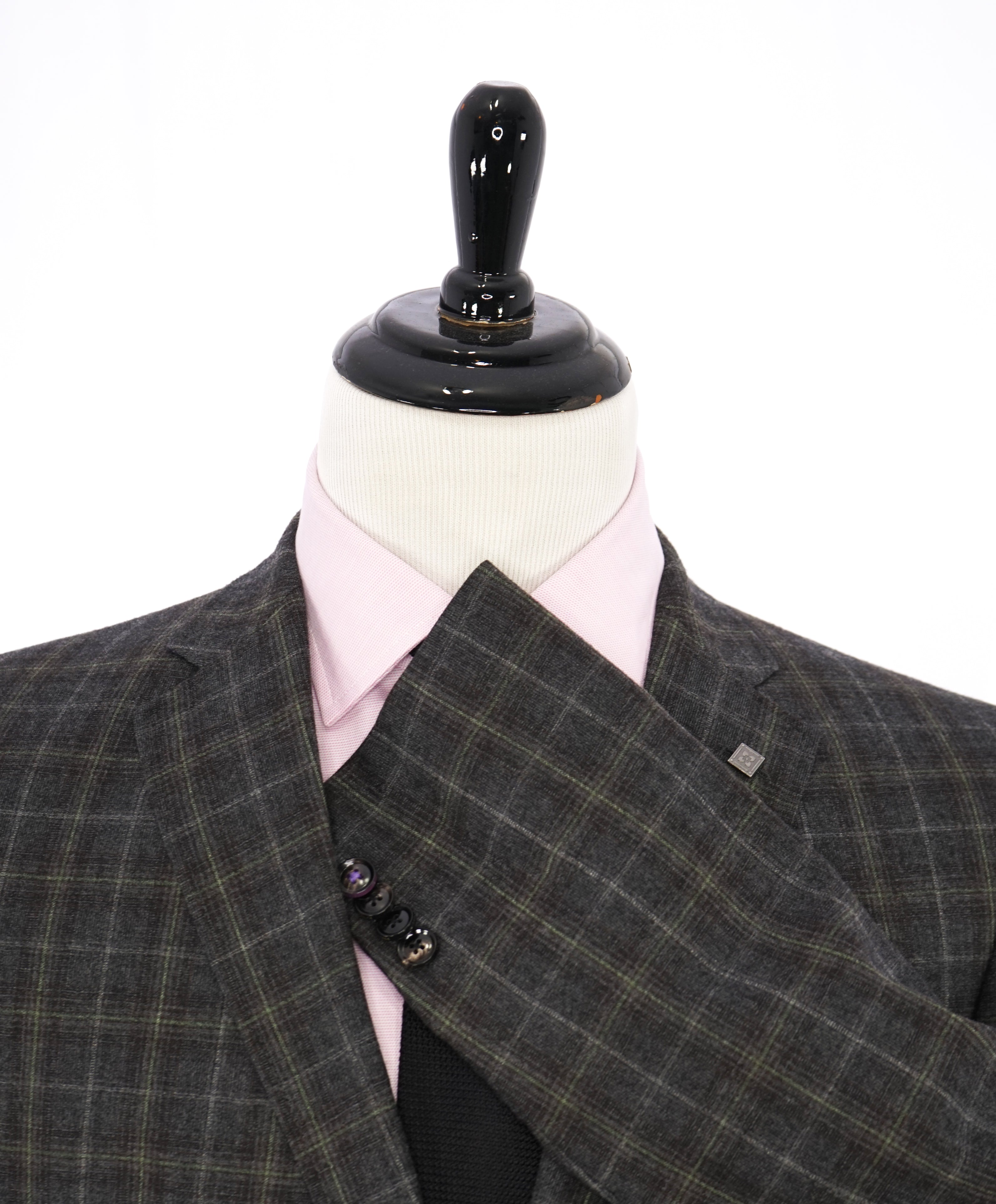 TED BAKER - "Endurance" Bold Mint & Lilac Plaid Check Blazer W Detail - 42L