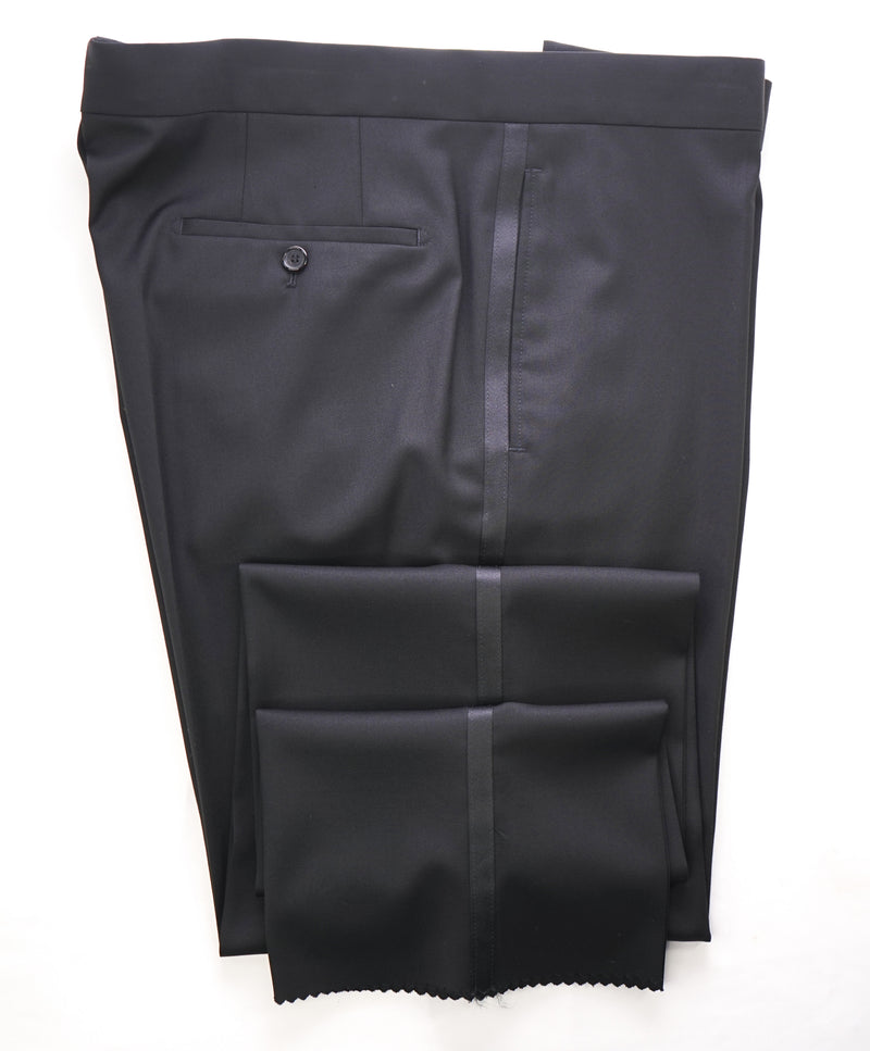 HUGO BOSS -  Black Tux Dinner Flat Front Dress Pants - 38W