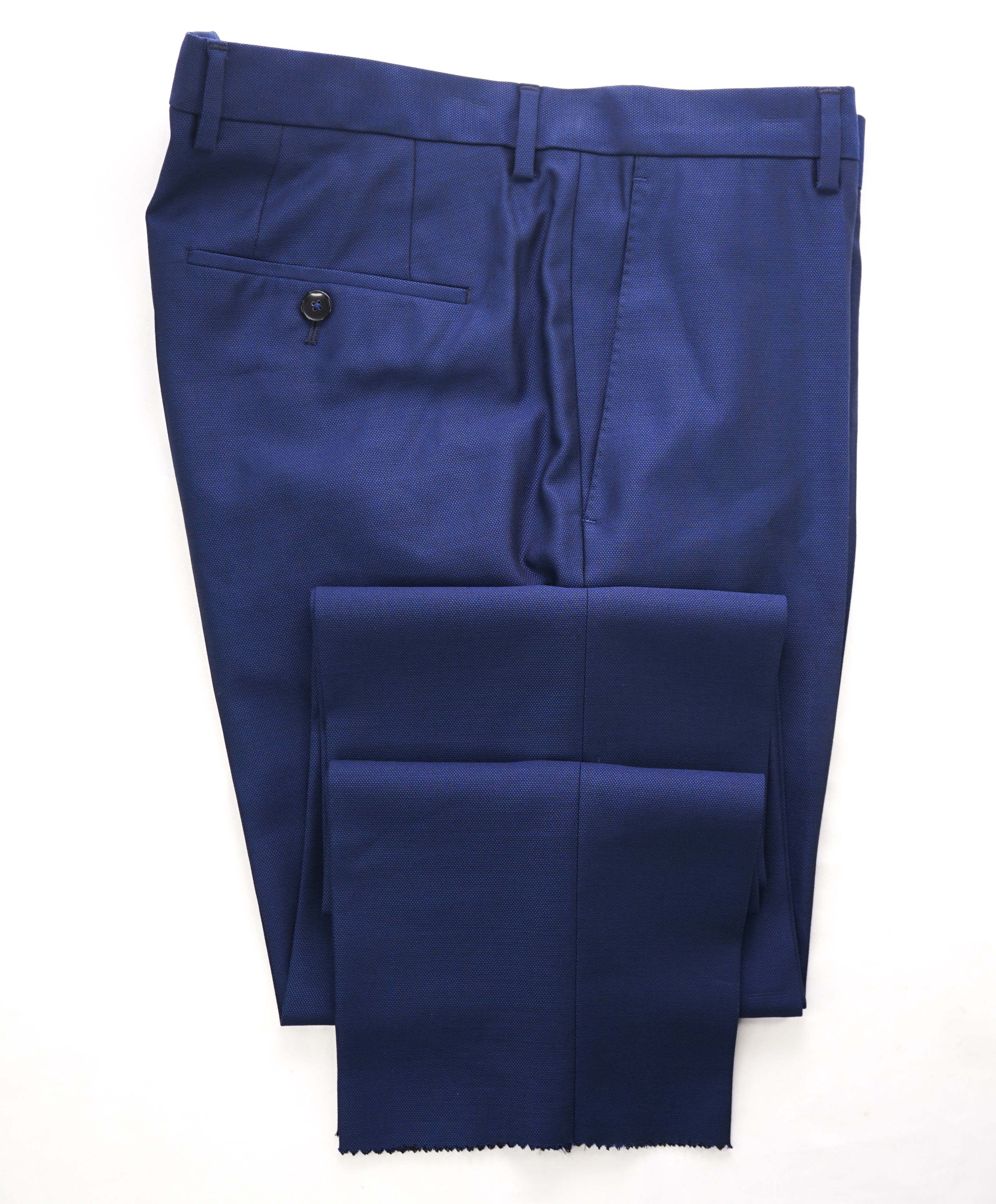 HUGO BOSS - Cobalt Blue Flat Front Dress Pants - 32W