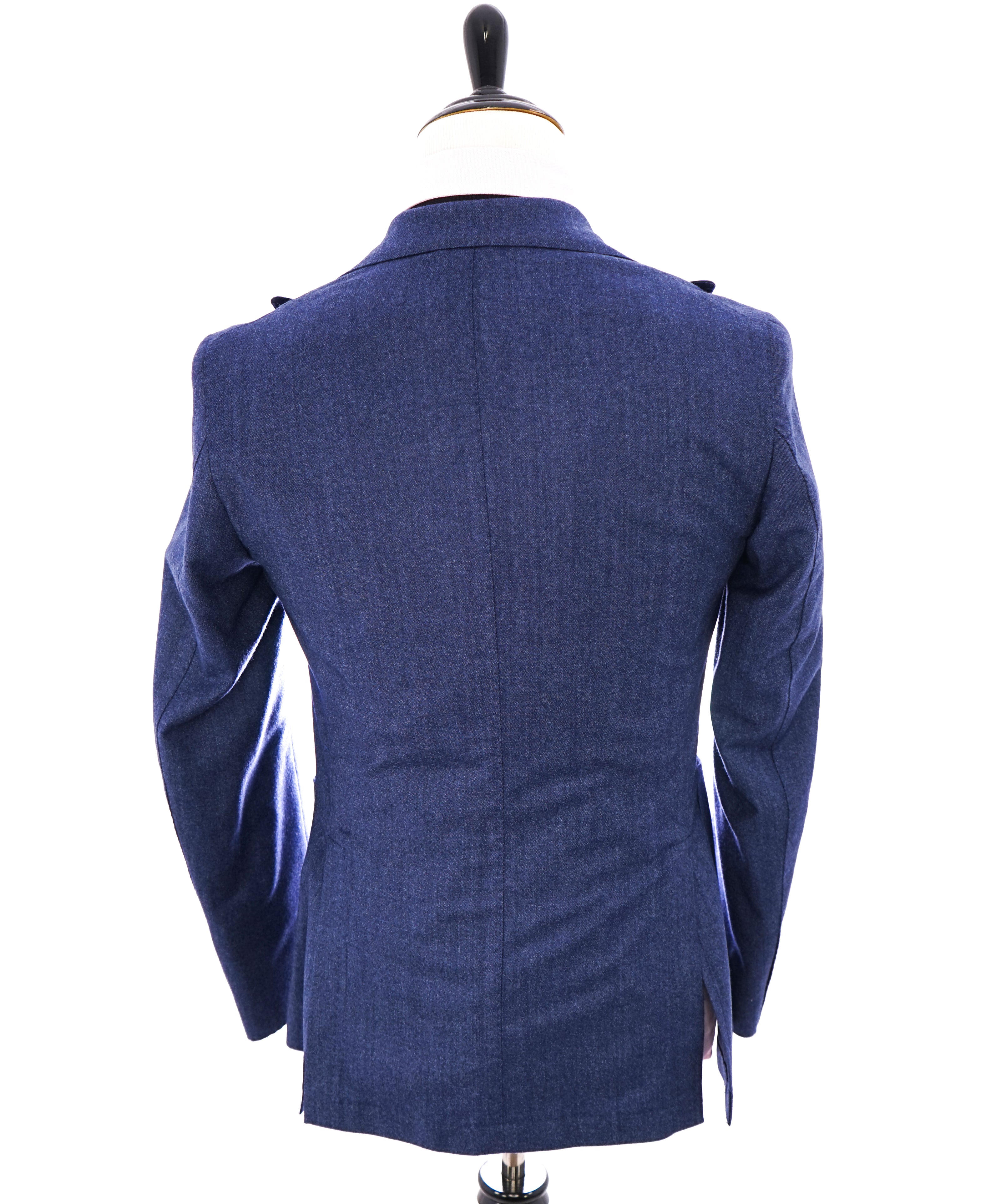 L.B.M. 1911 - Luigi Bianchi Mantova Patch Pocket Wide Peak Lapel Blue Suit - 36R