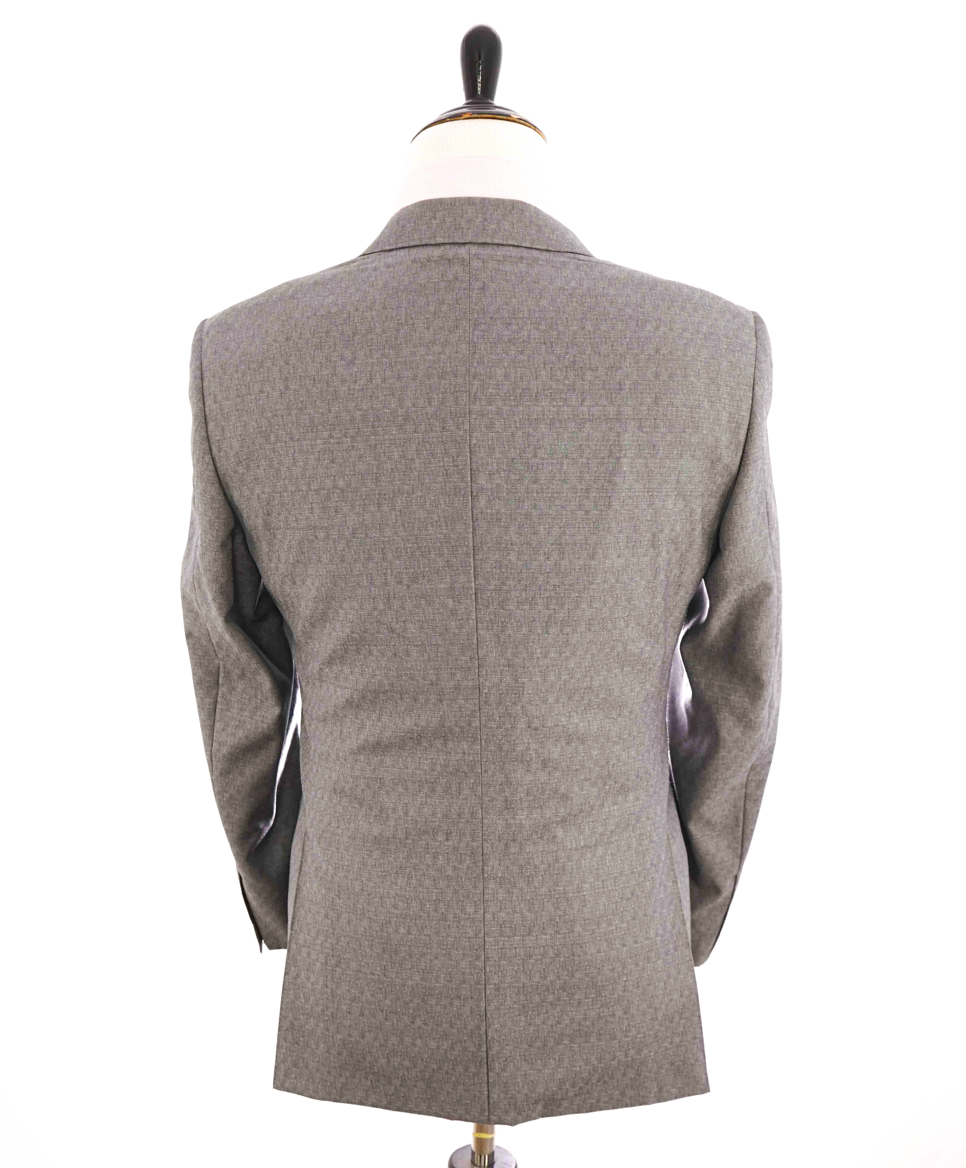 $2,000 CANALI -Gray TRAVEL *GEOMETRIC SQUARE CHECK* Notch Lapel Suit- 40S