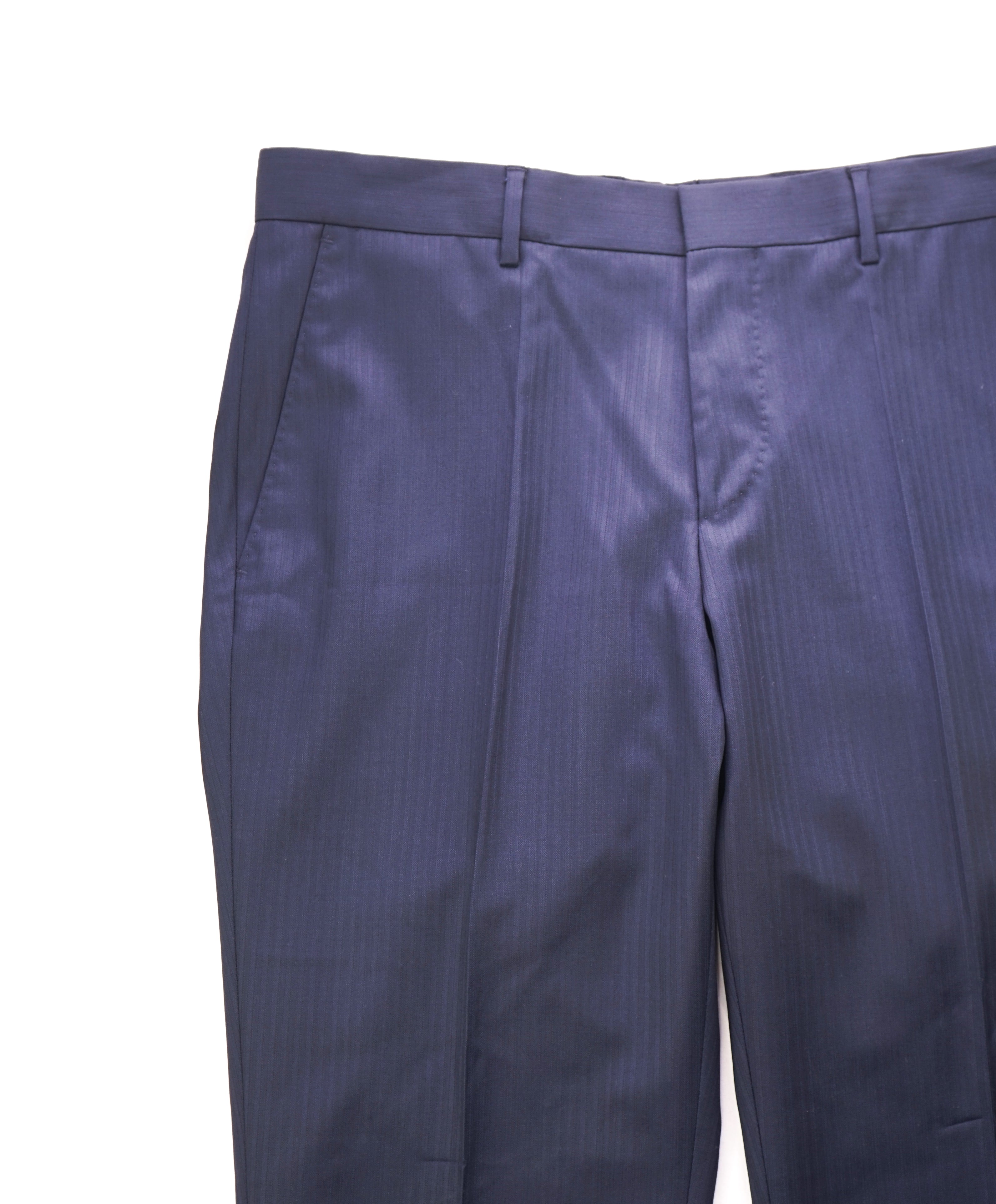 HUGO BOSS - *HORN BUTTONS* SILK Tonal Blue Rope Stripe Dress Pants - 32W