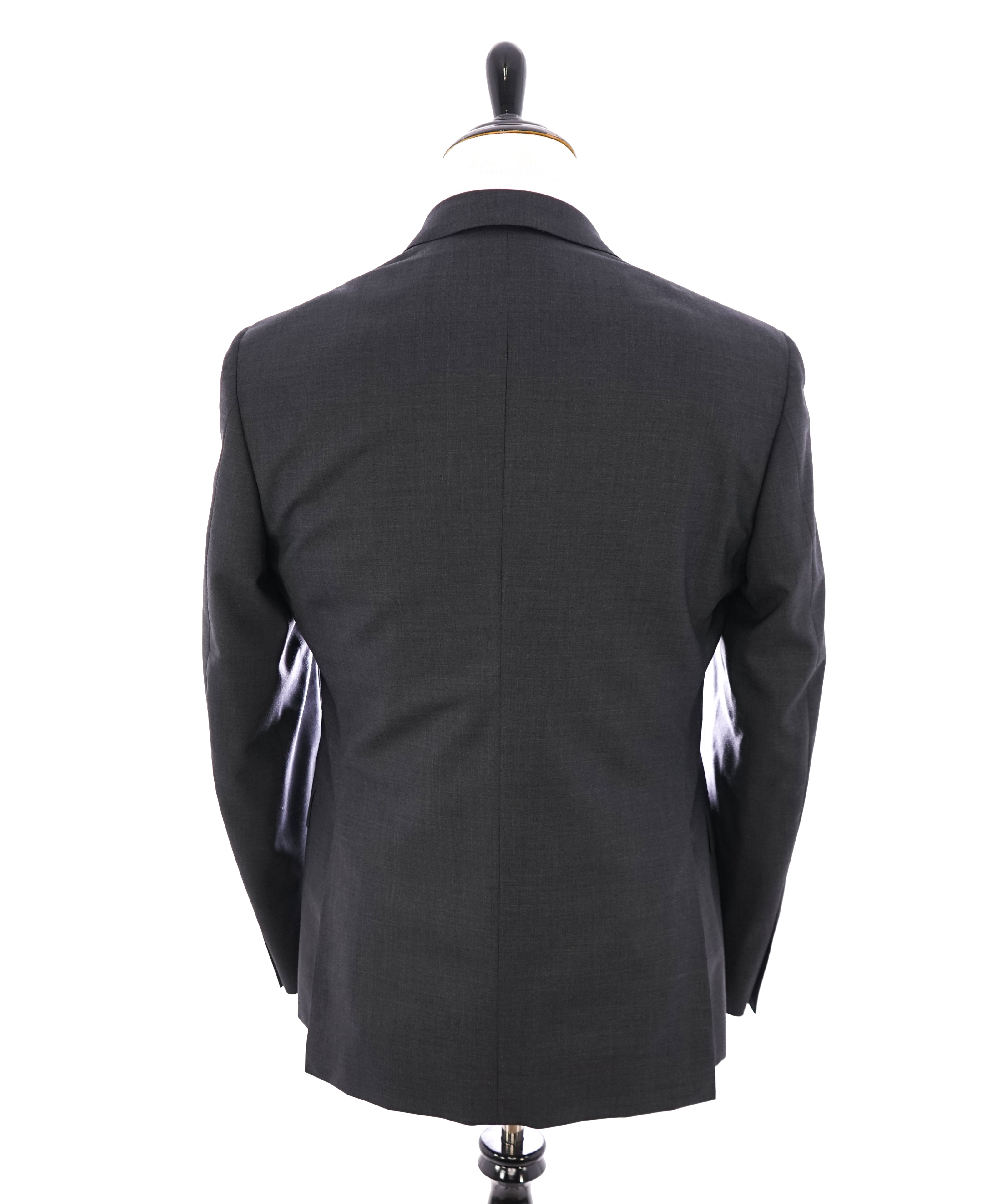 VERSACE COLLECTION - Solid Gray Wool Suit Logo Buttons  - 40R