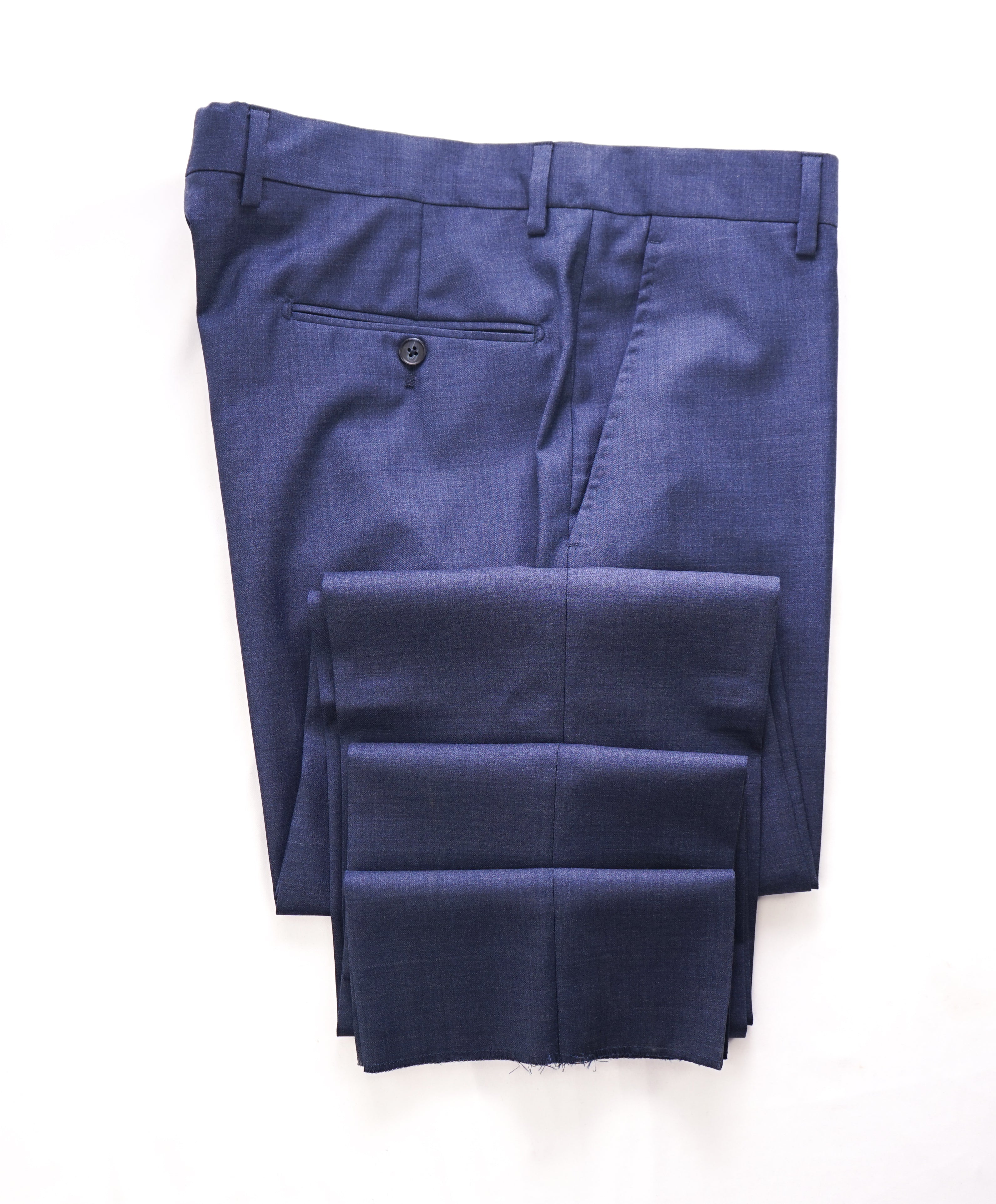 SAKS FIFTH AVENUE - Medium Blue *MADE IN ITALY* Flat Front Dress Pants - 34W