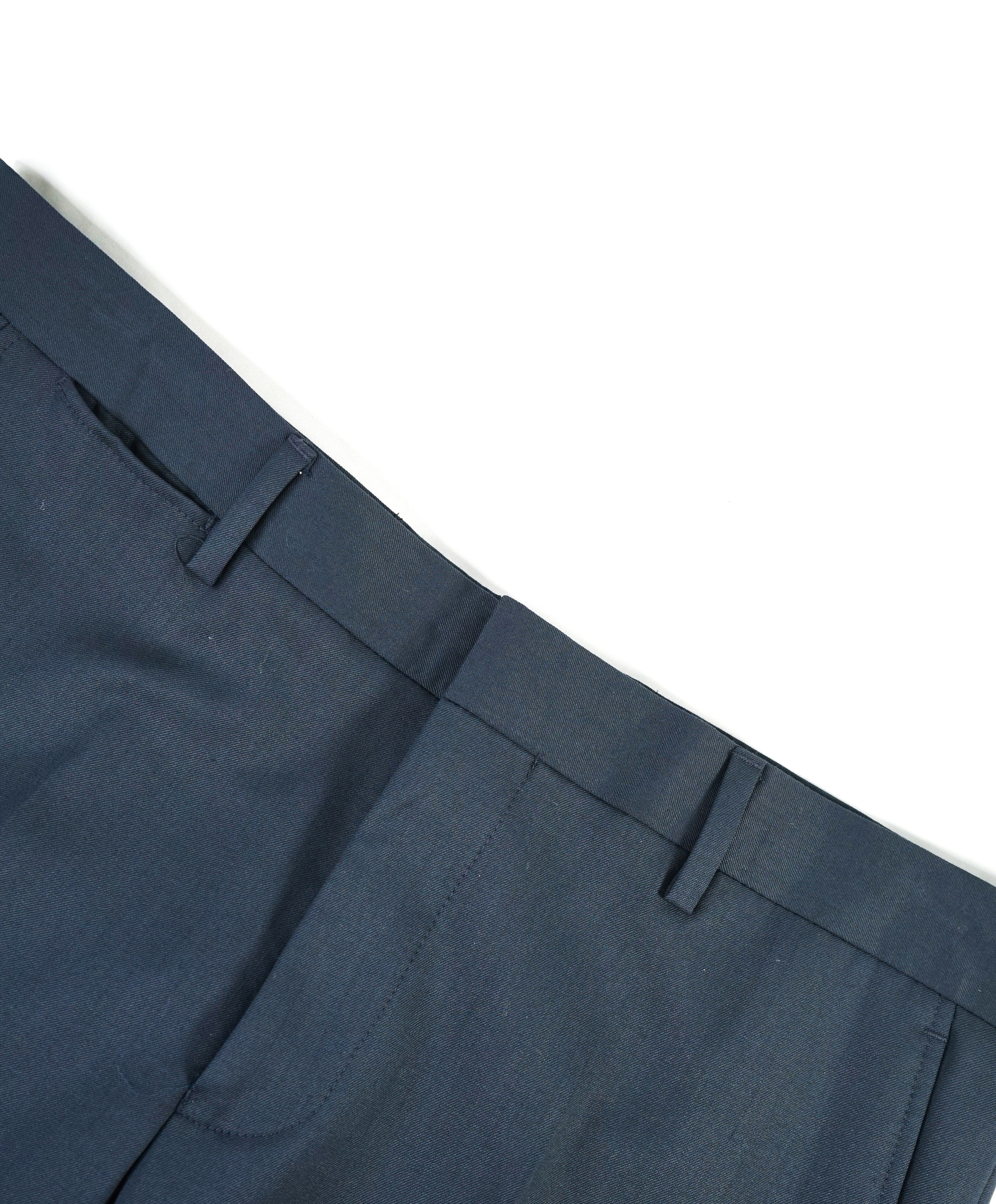 VERSACE COLLECTION - Blue Textured Wool Dress Pants - 33W (48 EU)