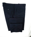 Z ZEGNA - "LOGO" Navy Performance Cotton Flat Front Chino Pants - 38W