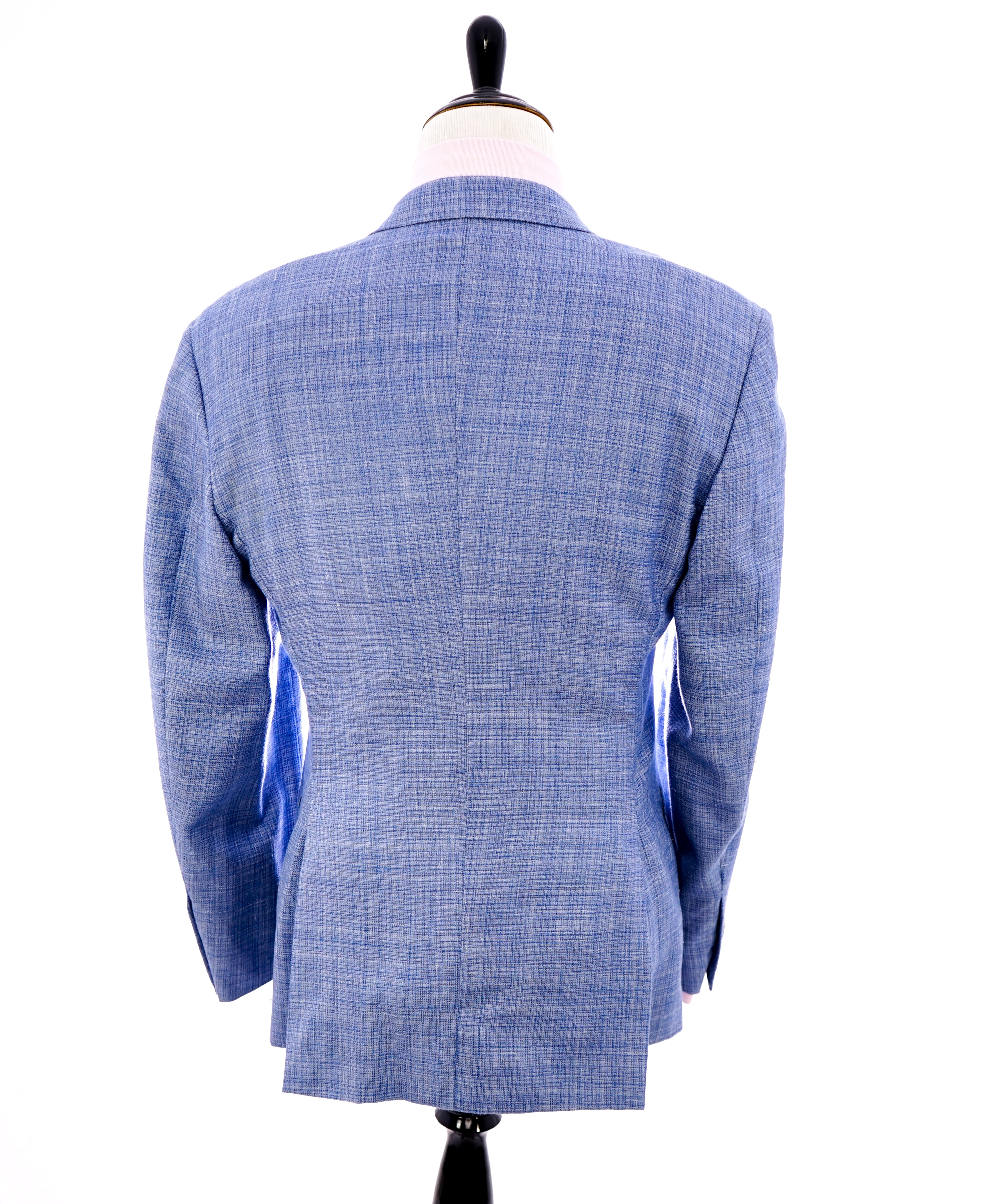 CANALI - Light Blue Wool/Silk/Linen Basket Weave Summer Blazer - 46R