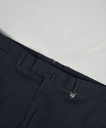 Z ZEGNA - "LOGO" Navy Performance Cotton Flat Front Chino Pants - 38W