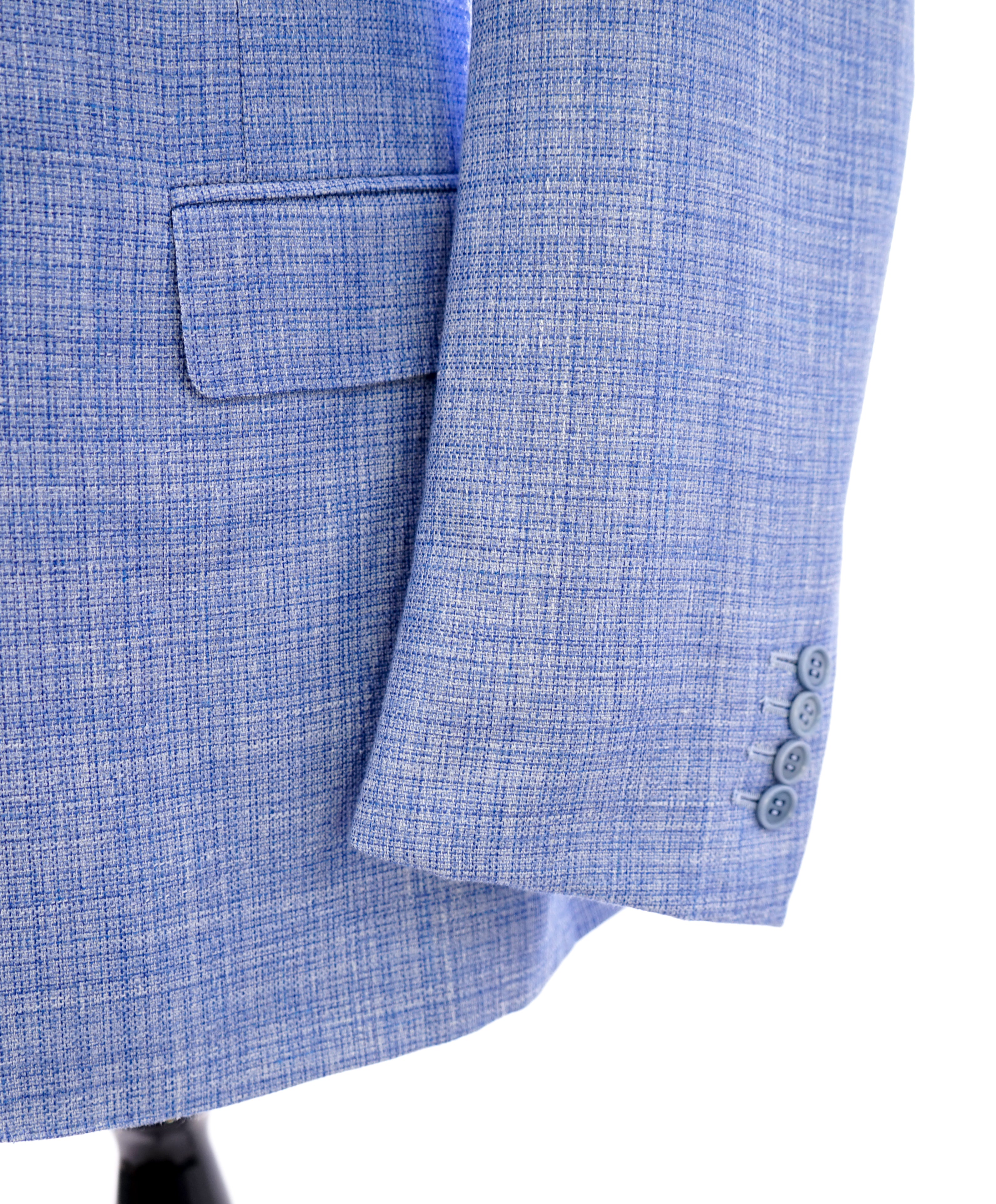 CANALI - Light Blue Wool/Silk/Linen Basket Weave Summer Blazer - 46R