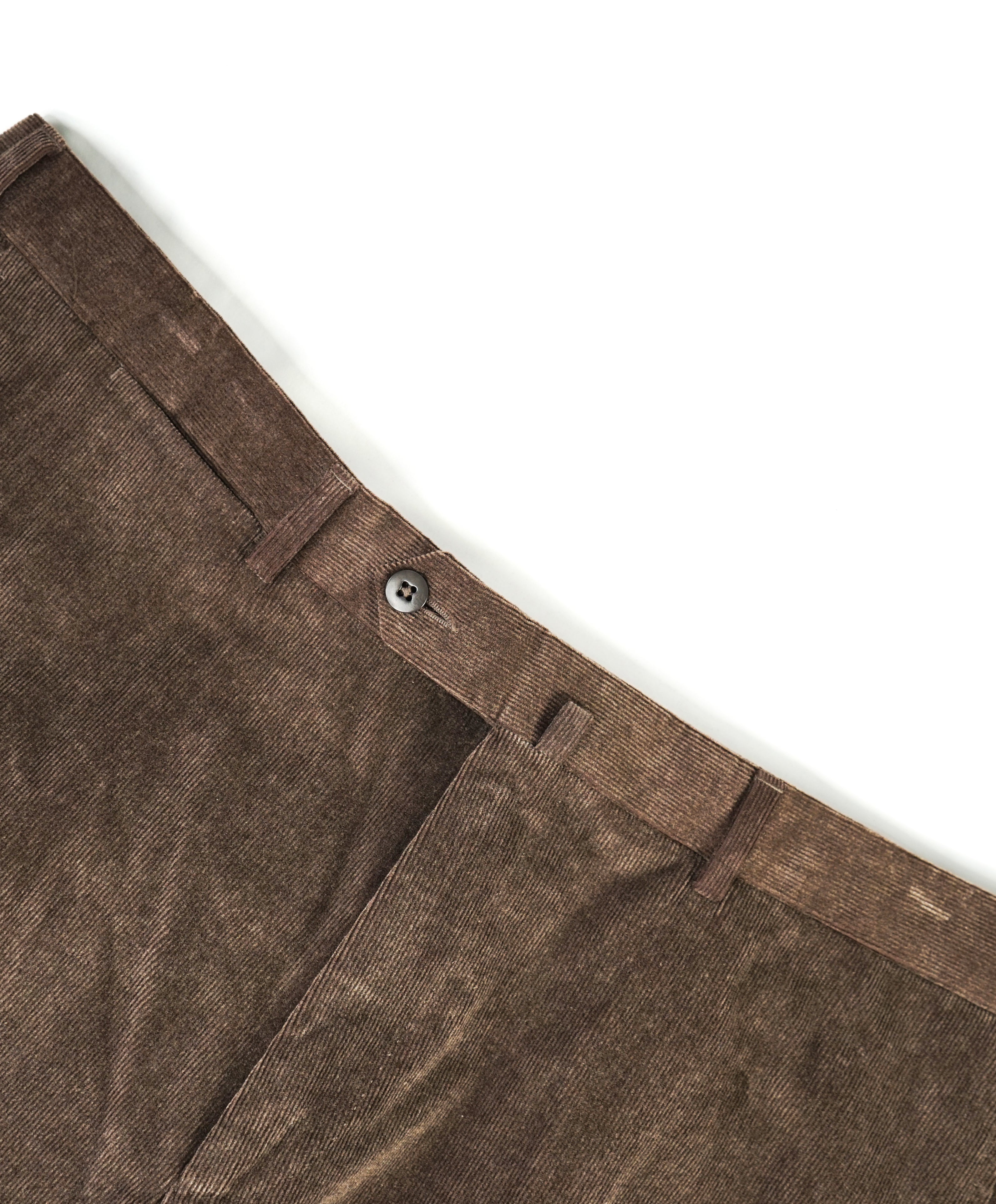 ERMENEGILDO ZEGNA - MOP Brown CASHMERE/CORDUROY Flat Front Pants - 40W