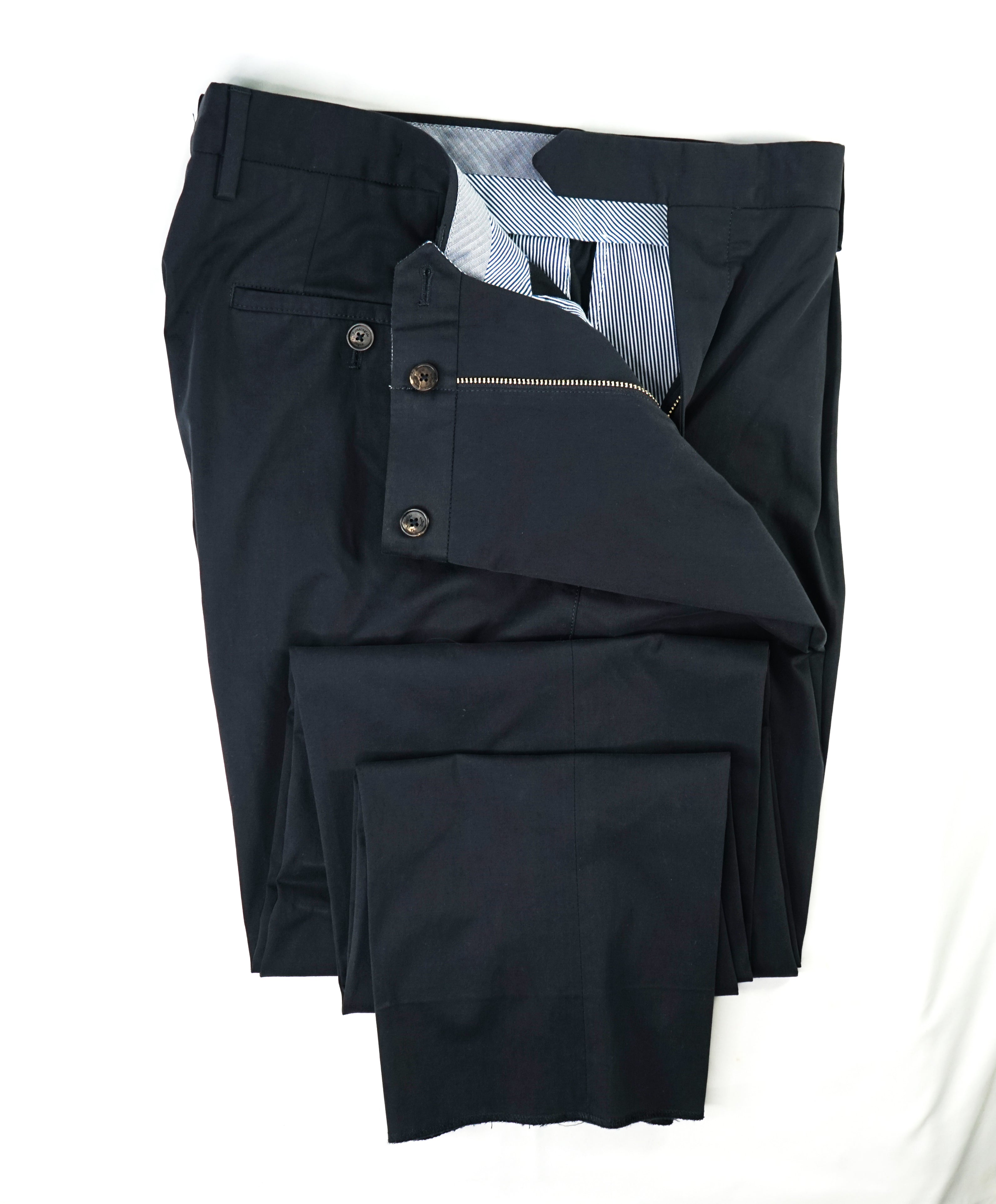 ERMENEGILDO ZEGNA - Navy Single Pleat *PERFORMANCE BLEND* Pants - 36W