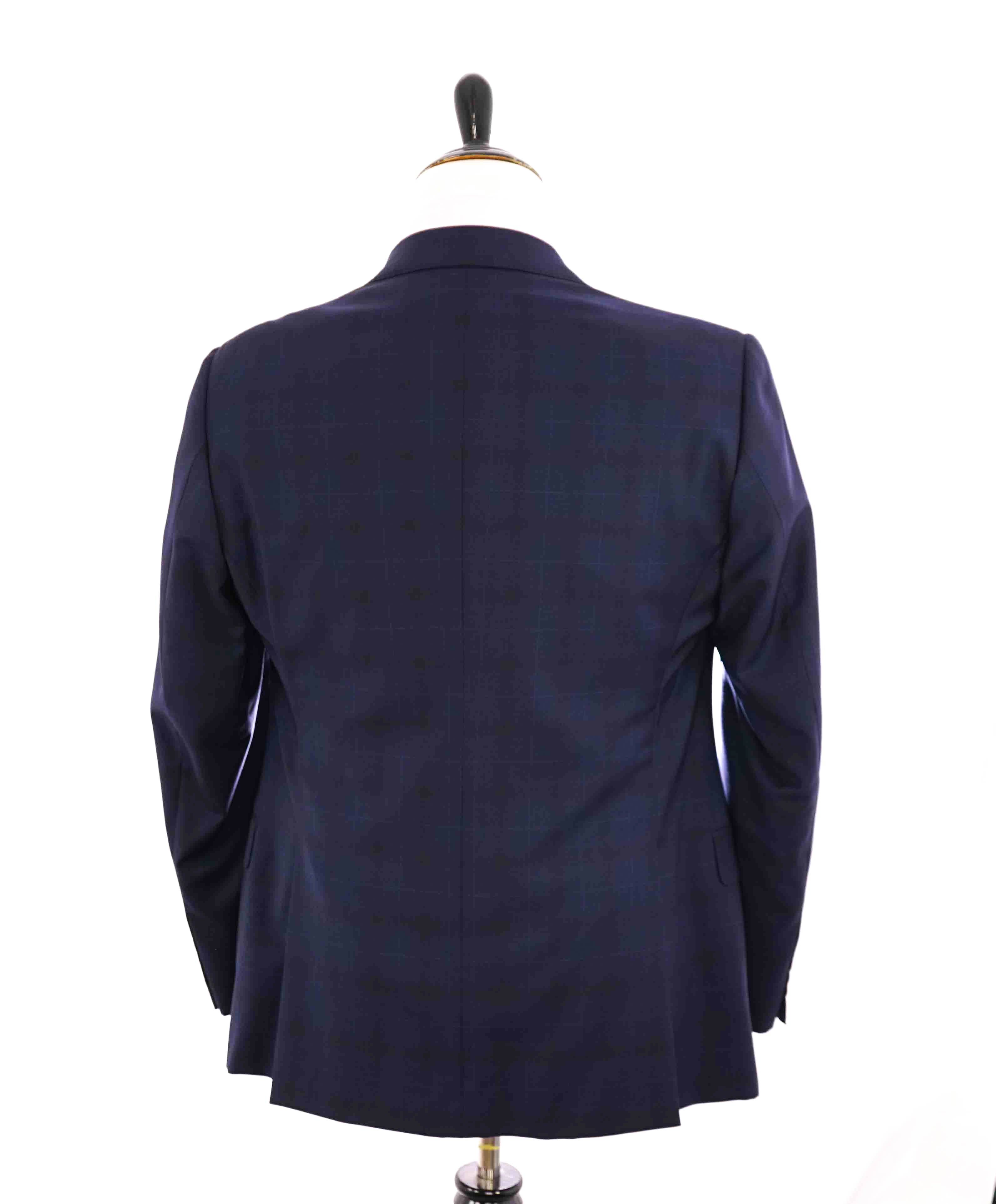 $1,895 ARMANI COLLEZIONI - Blue Check *G LINE* Notch Lapel Suit - 40R 35W