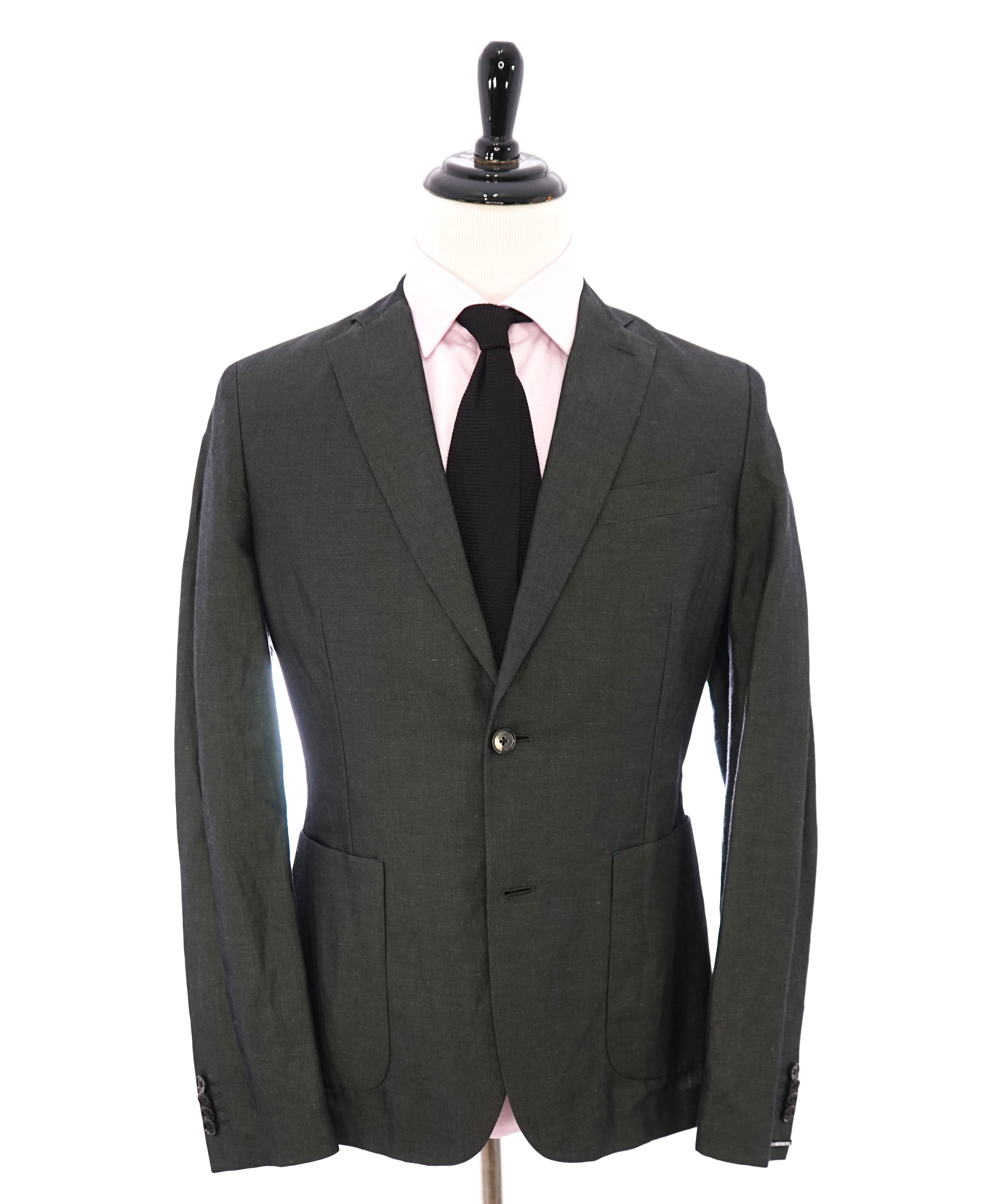 J. LINDEBERG - Summer Linen Cotton Blend Green Semi-Lined Blazer- 40R