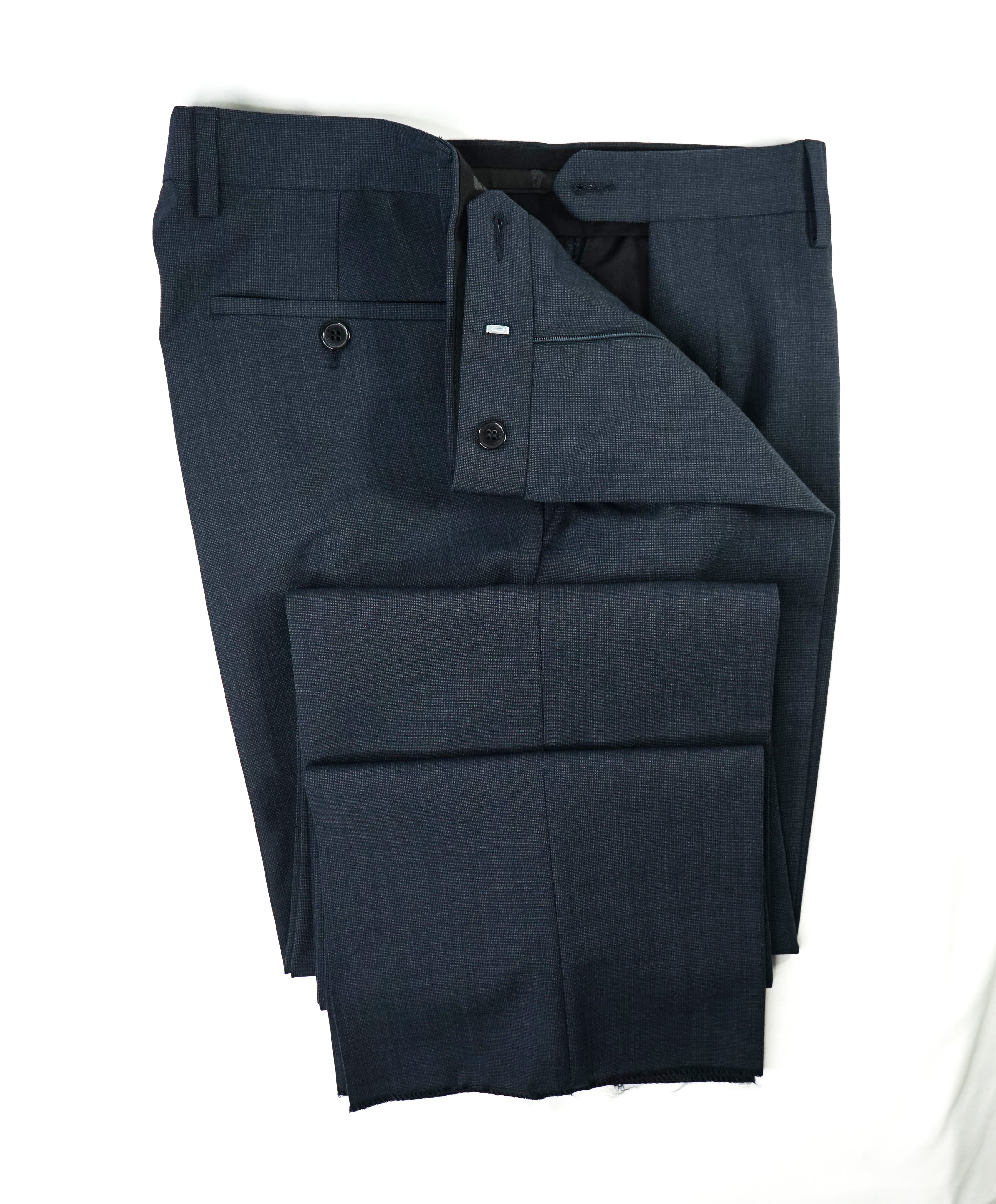 VERSACE COLLECTION -  Green / Blue Textured Wool Dress Pants - 34W (50 EU)