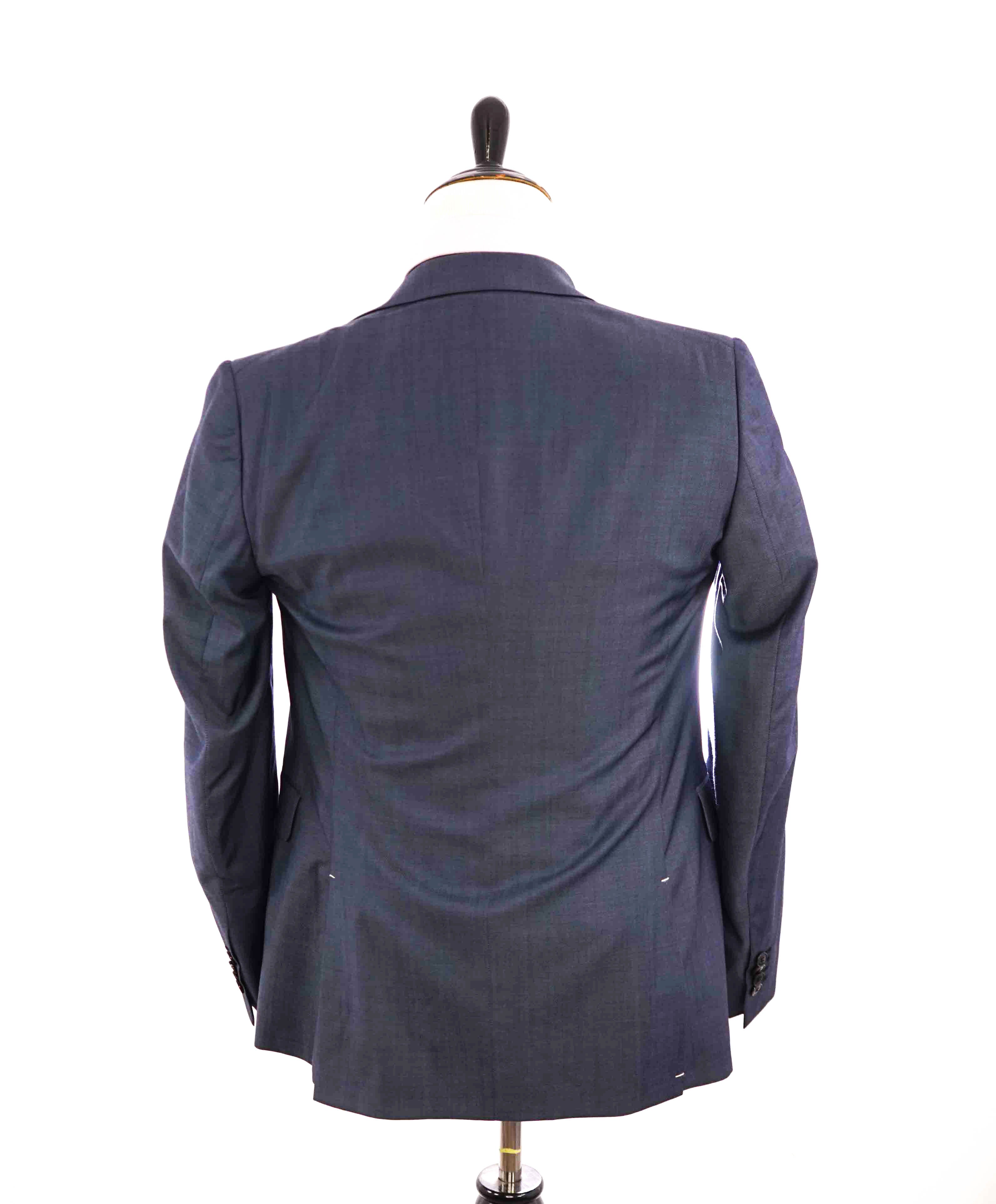 $2,350 VALENTINO - Steel Blue Wool Notch Lapel SLIM Blazer - 36R