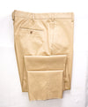 ZANELLA - Beige Cotton “PARKER” Flat Front Dress Pants - 38W