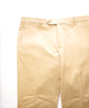 ZANELLA - Beige Cotton “PARKER” Flat Front Dress Pants - 38W