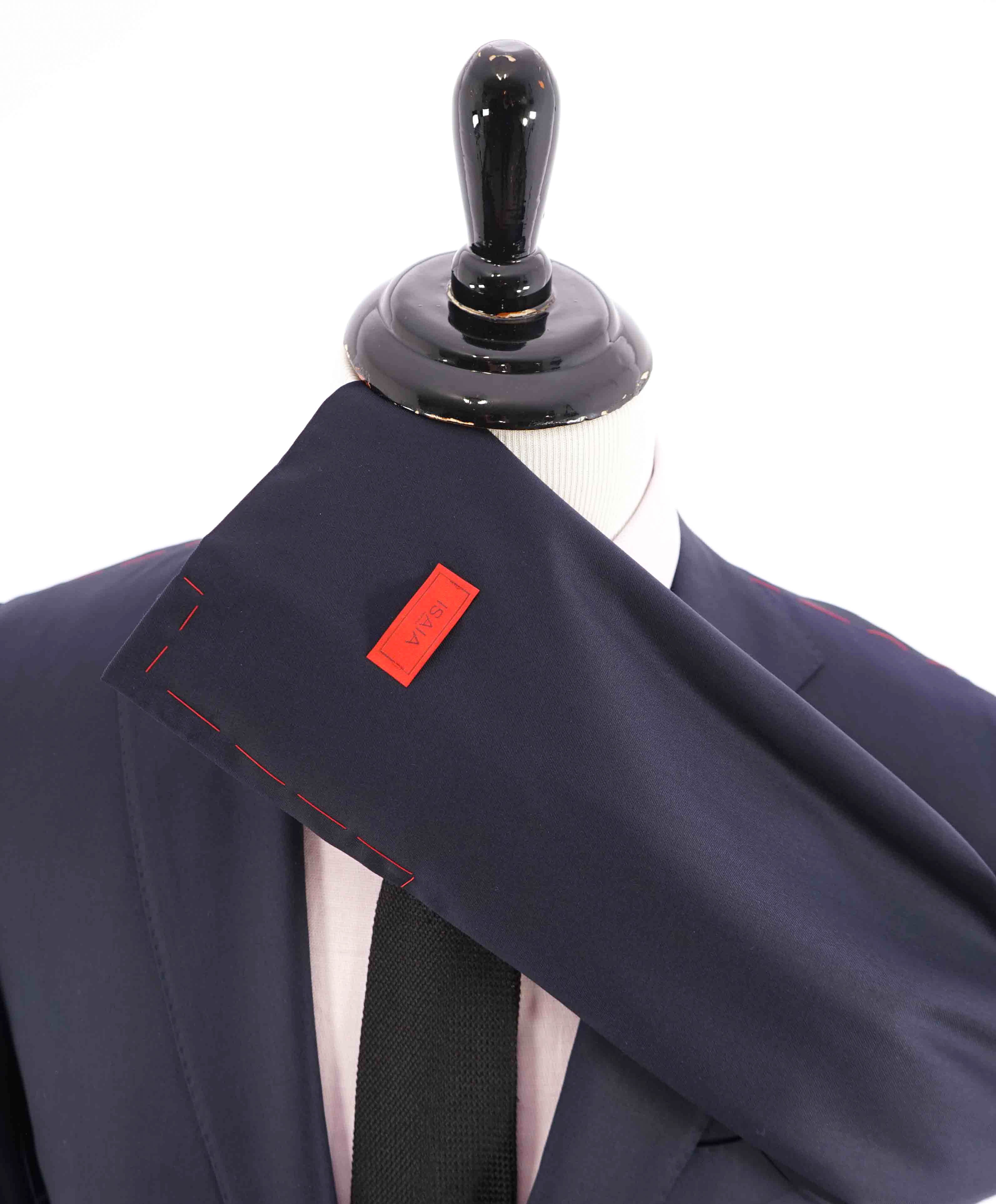 $2,995 ISAIA - "AQUASPIDER S" Super 160's Navy Blue Blazer - 40L