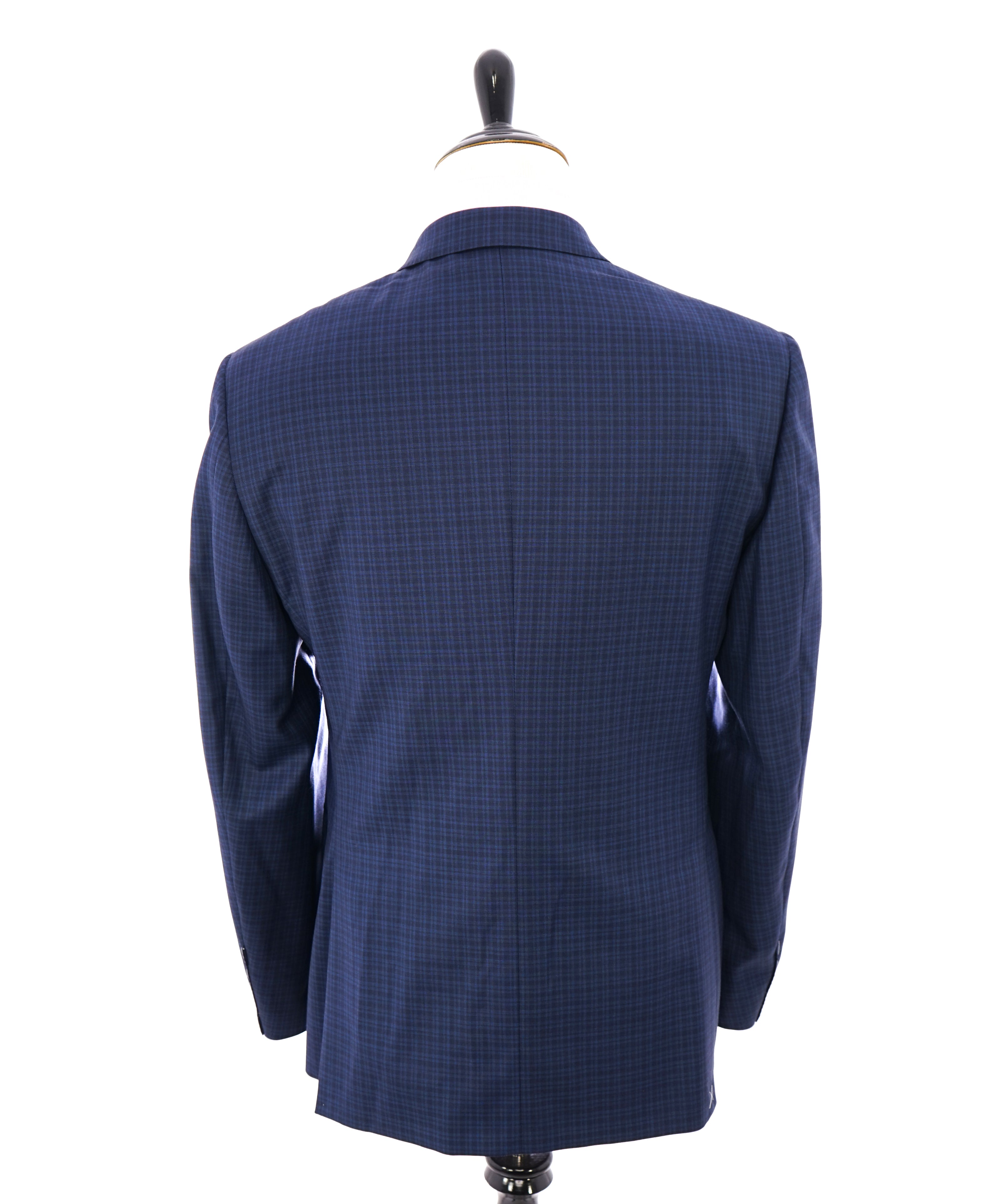 CORNELIANI - "18,25 Microns" Super Fine Bold Blue Plaid Check Blazer - 44R