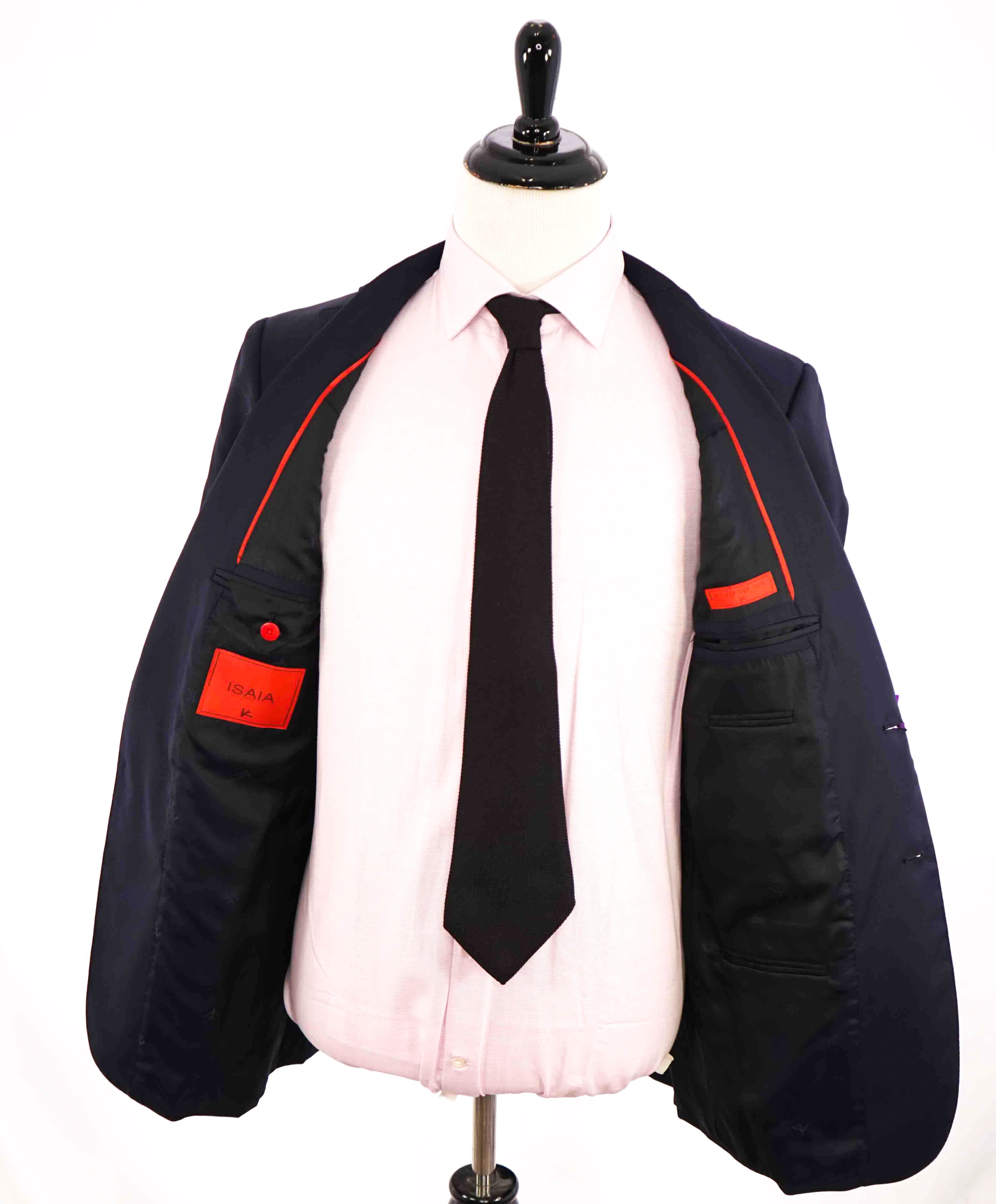 $2,995 ISAIA - "AQUASPIDER S" Super 160's Navy Blue Blazer - 40L