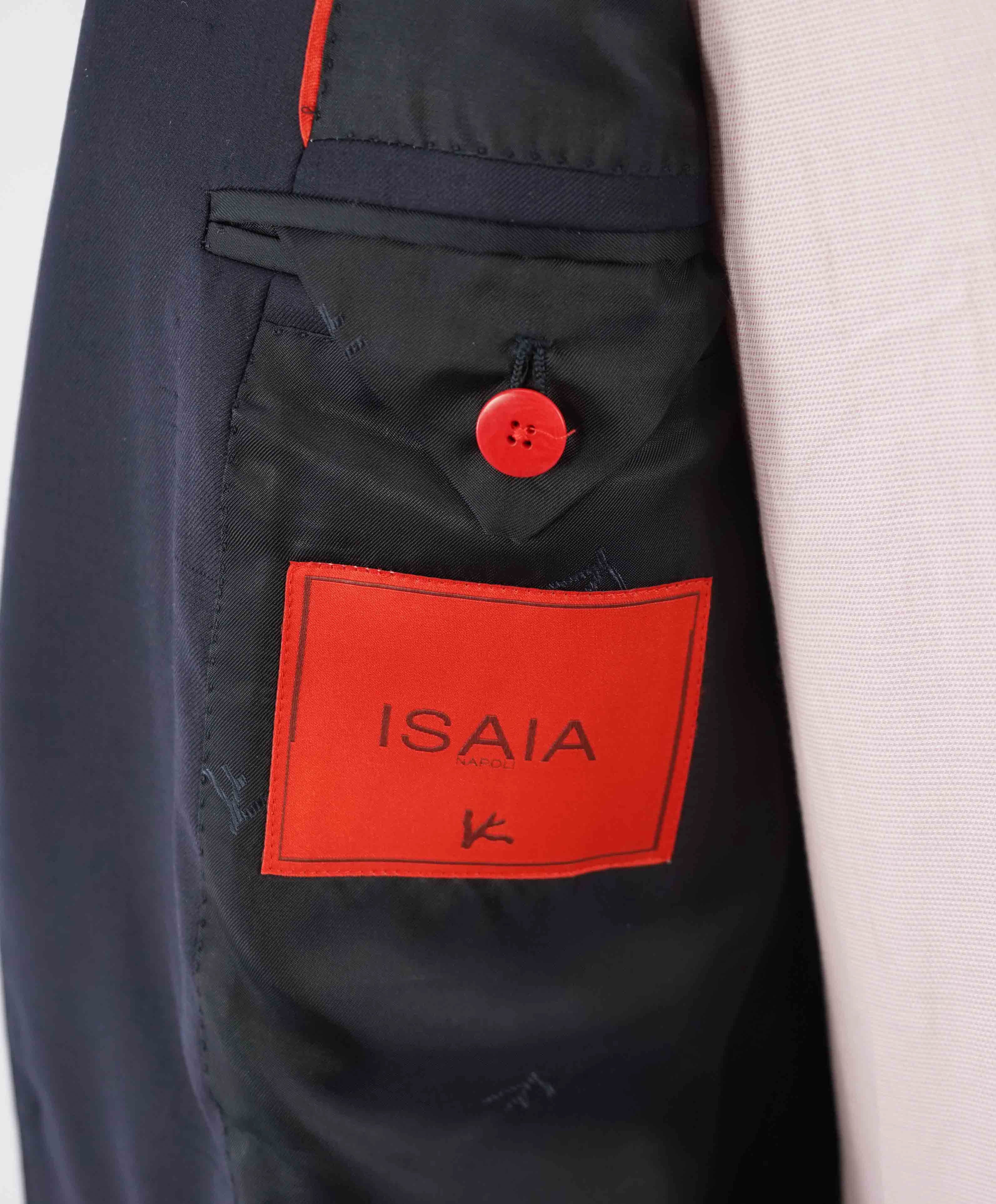 $2,995 ISAIA - "AQUASPIDER S" Super 160's Navy Blue Blazer - 40L