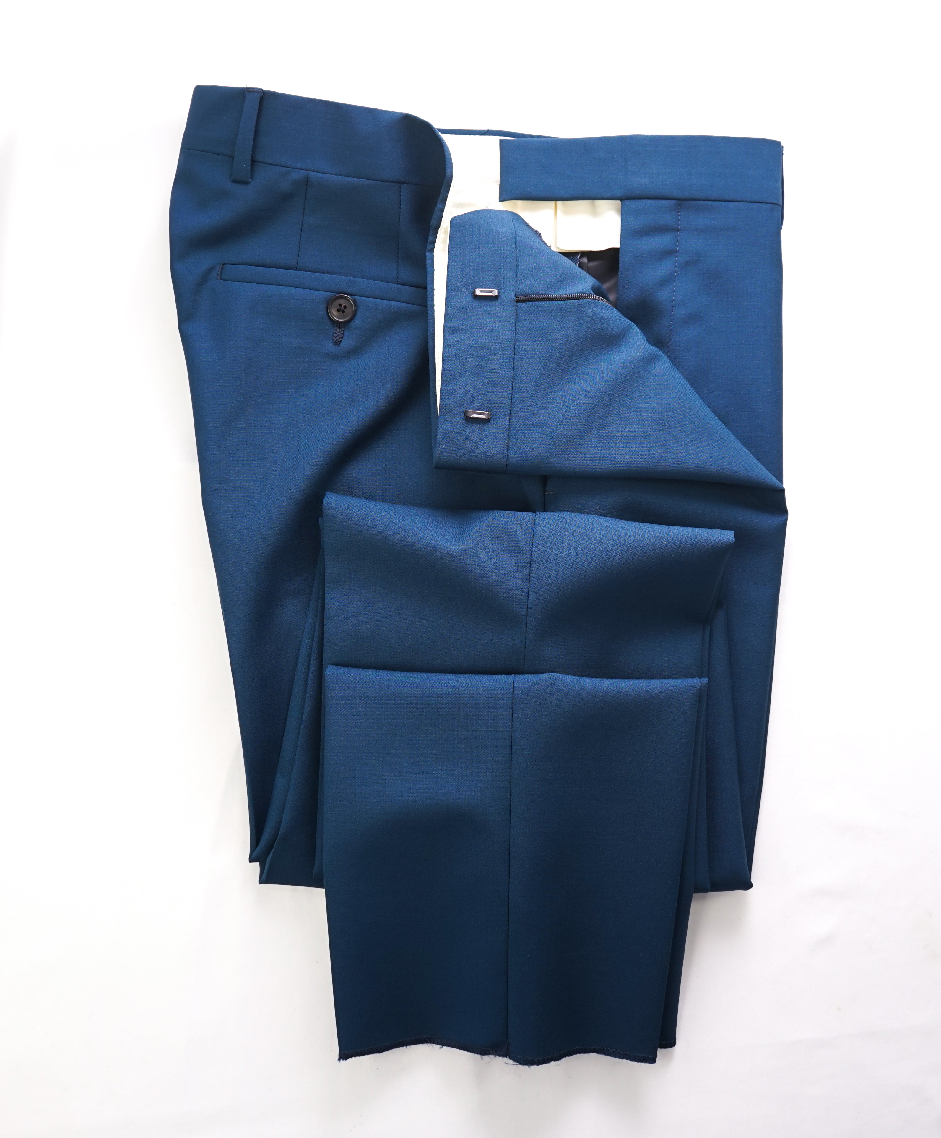 PAUL SMITH - Wool / Mohair Blue Turquoise Flat Front Dress Pants - 31W (38R US)