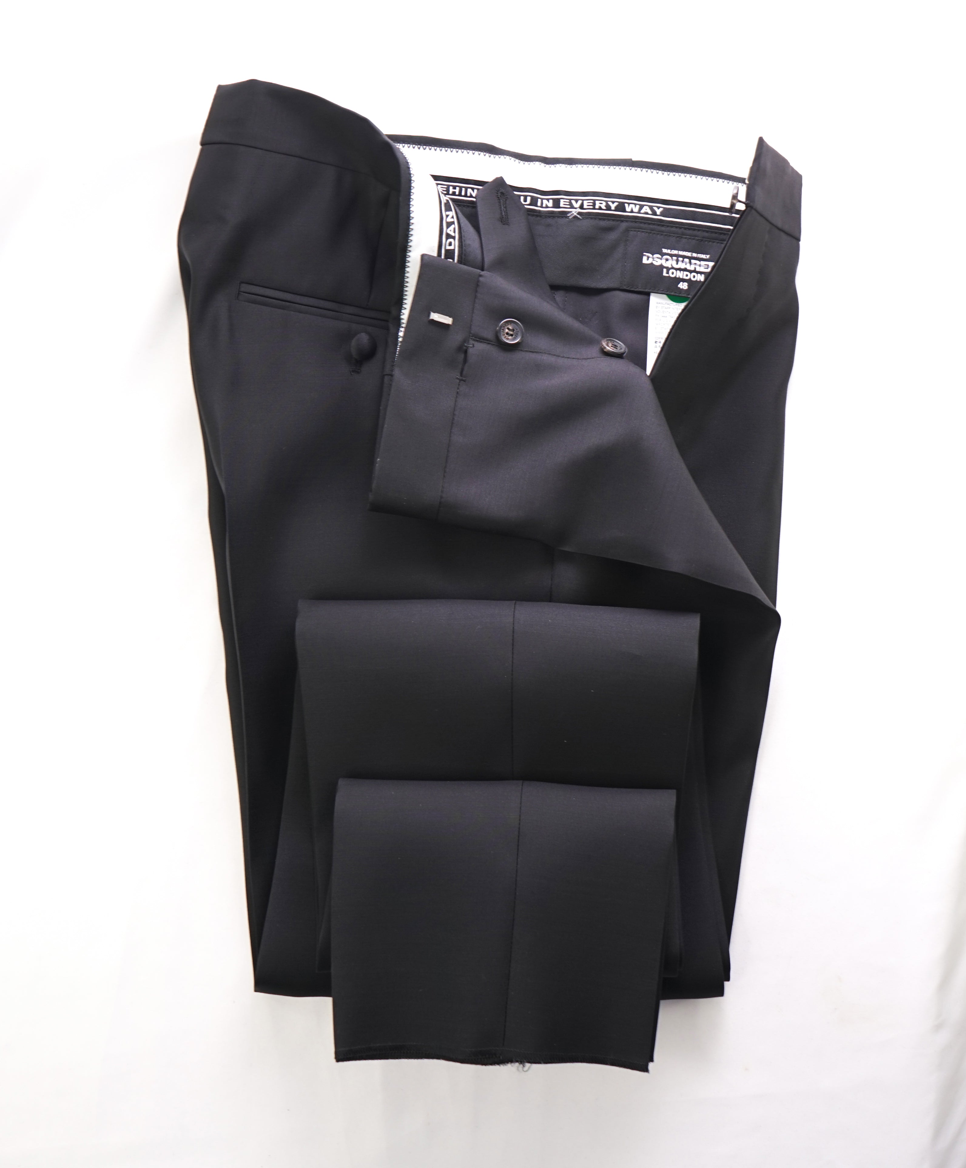 DSQUARED2 LONDON - Black Flat Front Skinny Dinner Pants - 32W (48 EU)