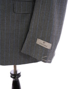 CANALI - "IMPECCABILE" Gray & Blue Raised Textured Stripe Blazer - 40S