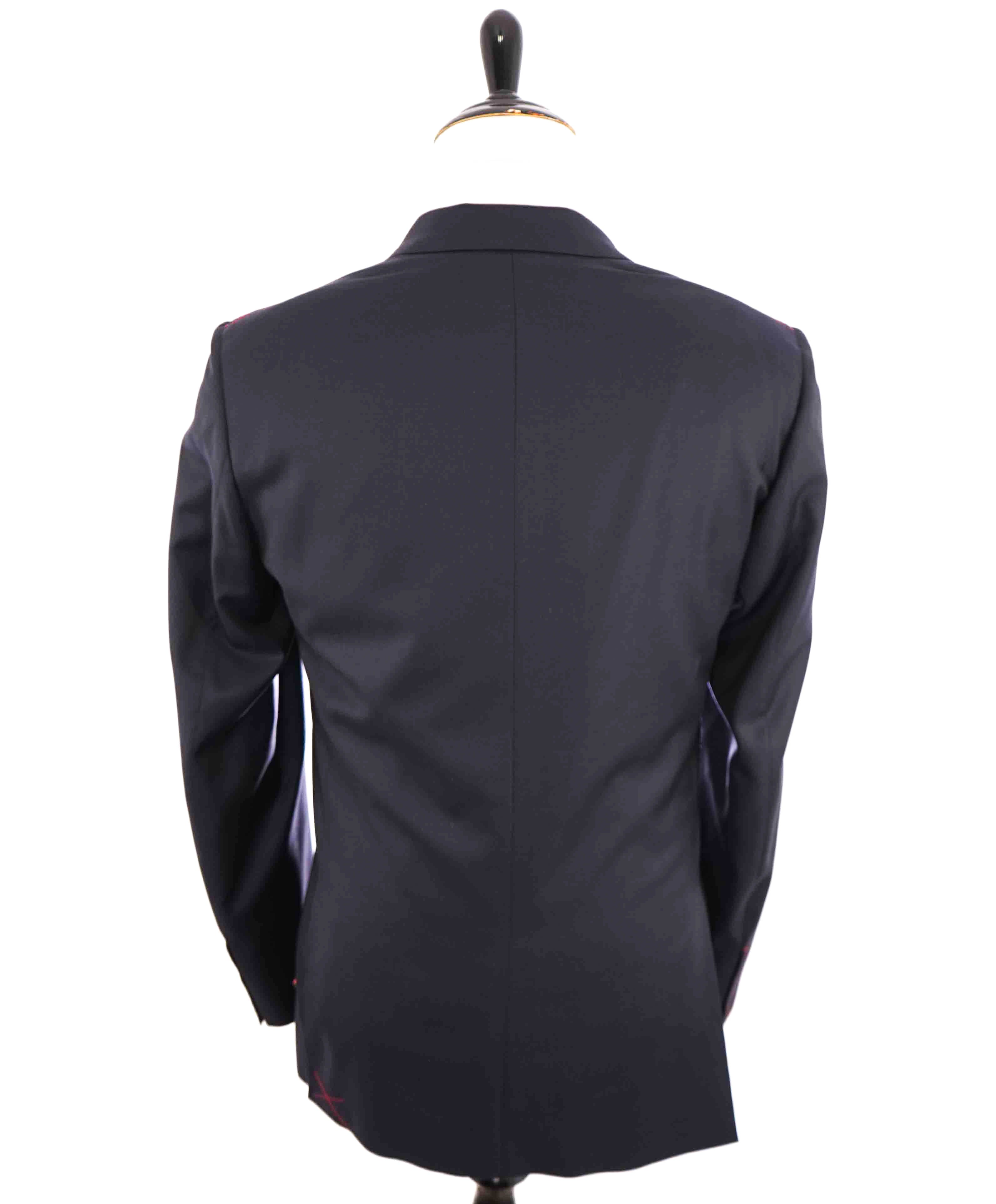 $4,595 ISAIA - "AQUASPIDER" Satin PEAK LAPEL Navy Blue Wool Tuxedo - 42L