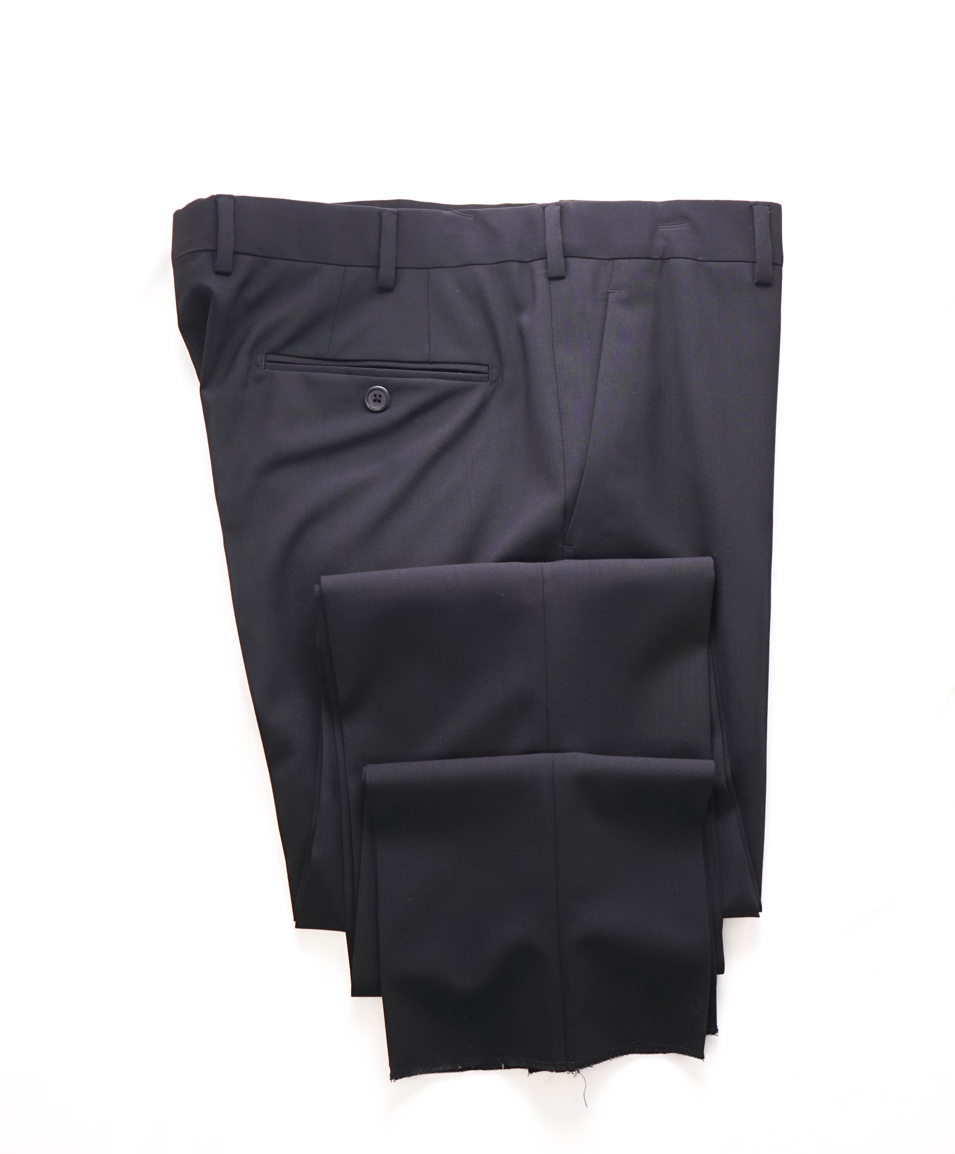 PRADA - *BUTTON FLY* Black Wool Flat Front Dress Pants - 34W