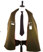 $2,000 ELEVENTY - Green/Gold CASHMERE/Wool Pilot/Aviator Overcoat - 40R (50EU)