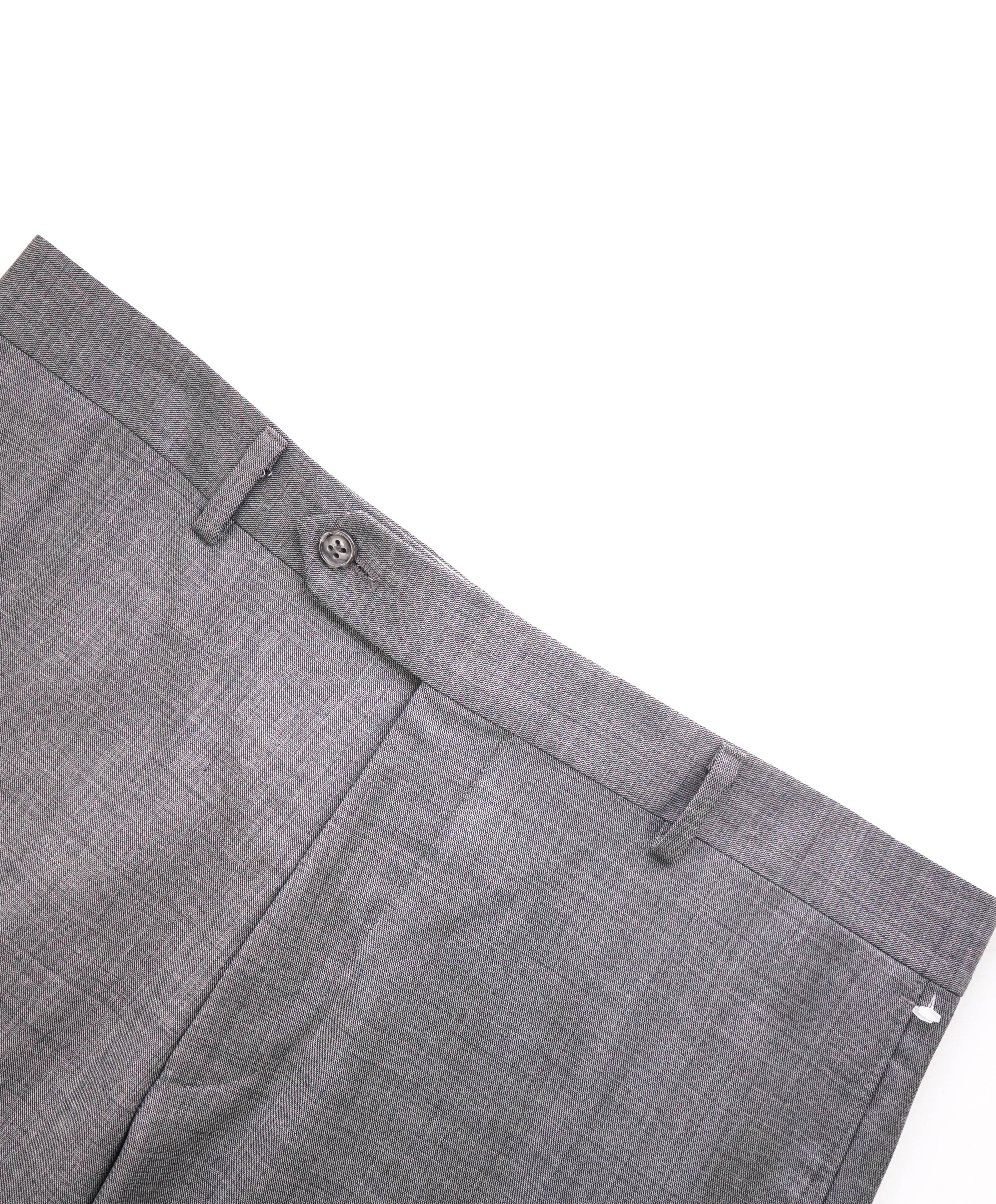 SAMUELSOHN - "Super 120's" Solid Textured Medium Gray Front Pants - 34W