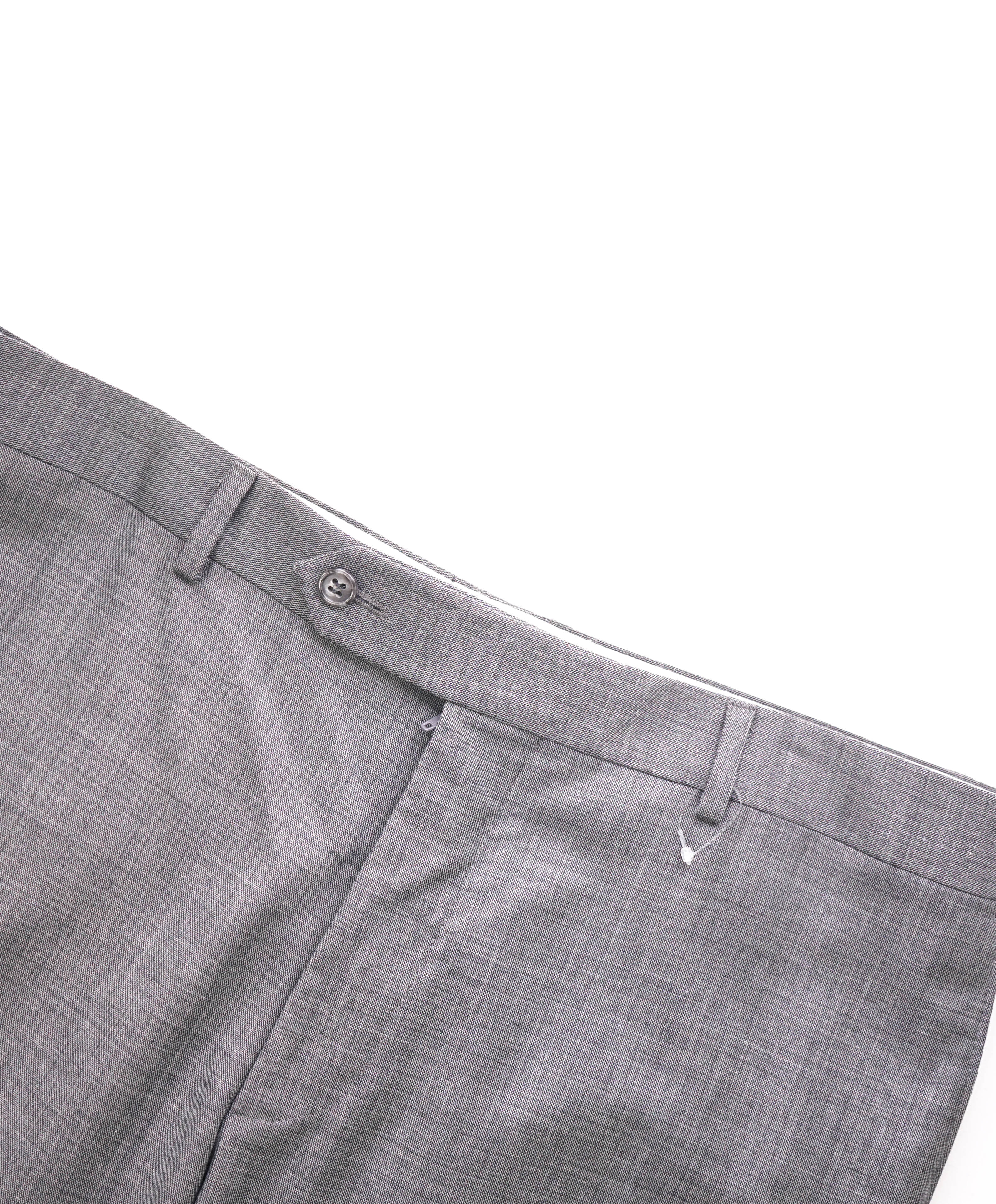 SAMUELSOHN - "Super 120's" Solid Textured Medium Gray Front Pants - 36W