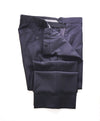 GIORGIO ARMANI - *TONAL TEXTURED* Navy Flat Front Dress Dinner Pants - 36W