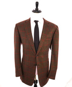 $8,450 BRIONI -"PURE CASHMERE" PATCH POCKET Windowpane Blazer - 46L