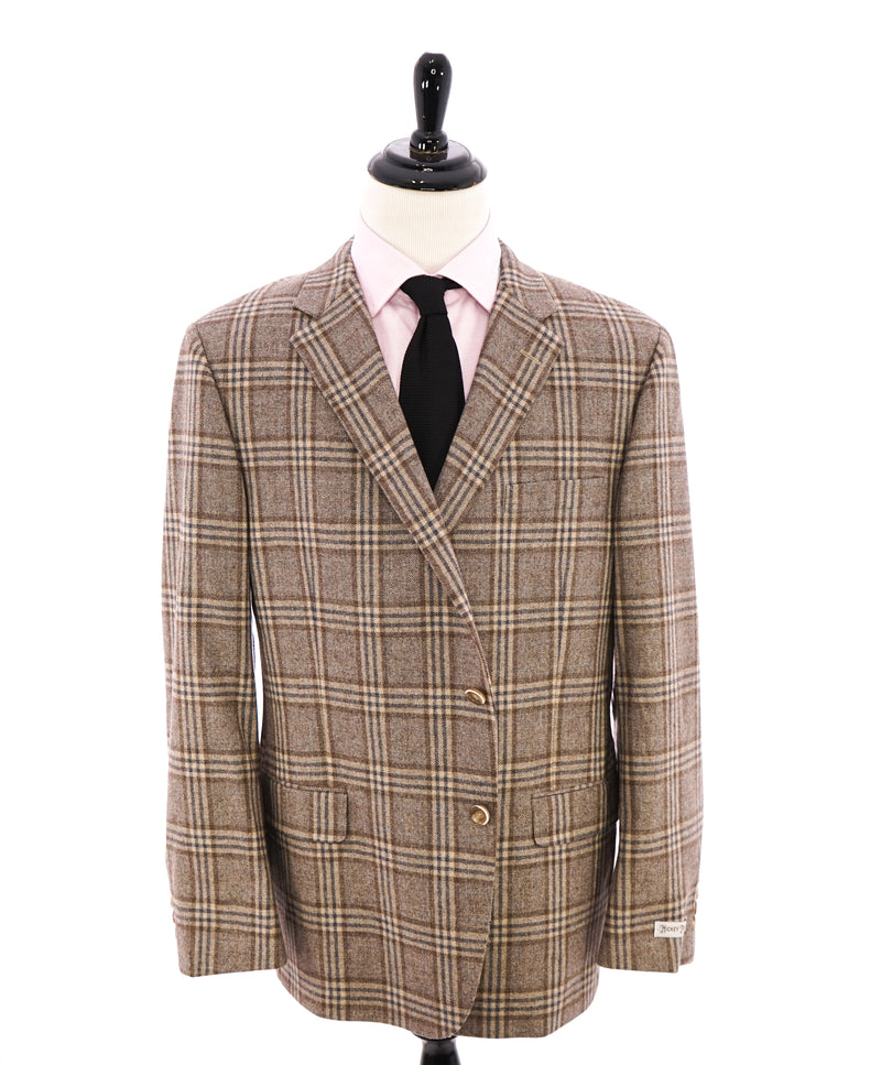 HICKEY FREEMAN - CASHMERE Blend Prince of Wales Check Blazer - 48R