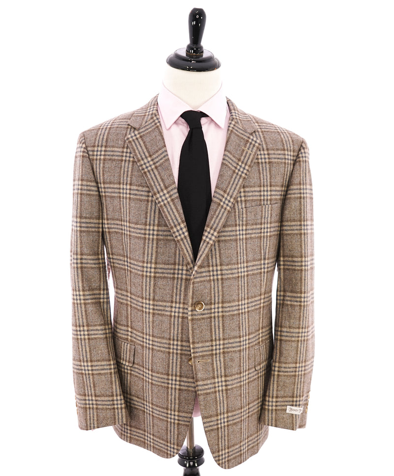 HICKEY FREEMAN - CASHMERE Blend Prince of Wales Check Blazer - 48R