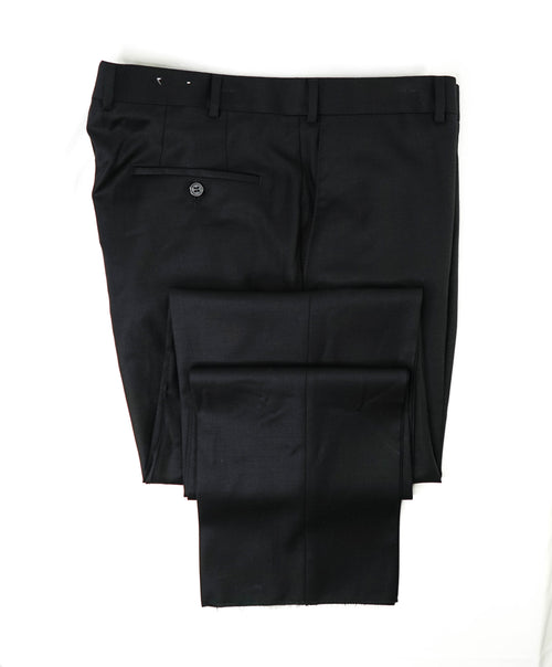 SAMUELSOHN - *SUPER 120's* Black Wool Flat Front Dress Pants - 36W