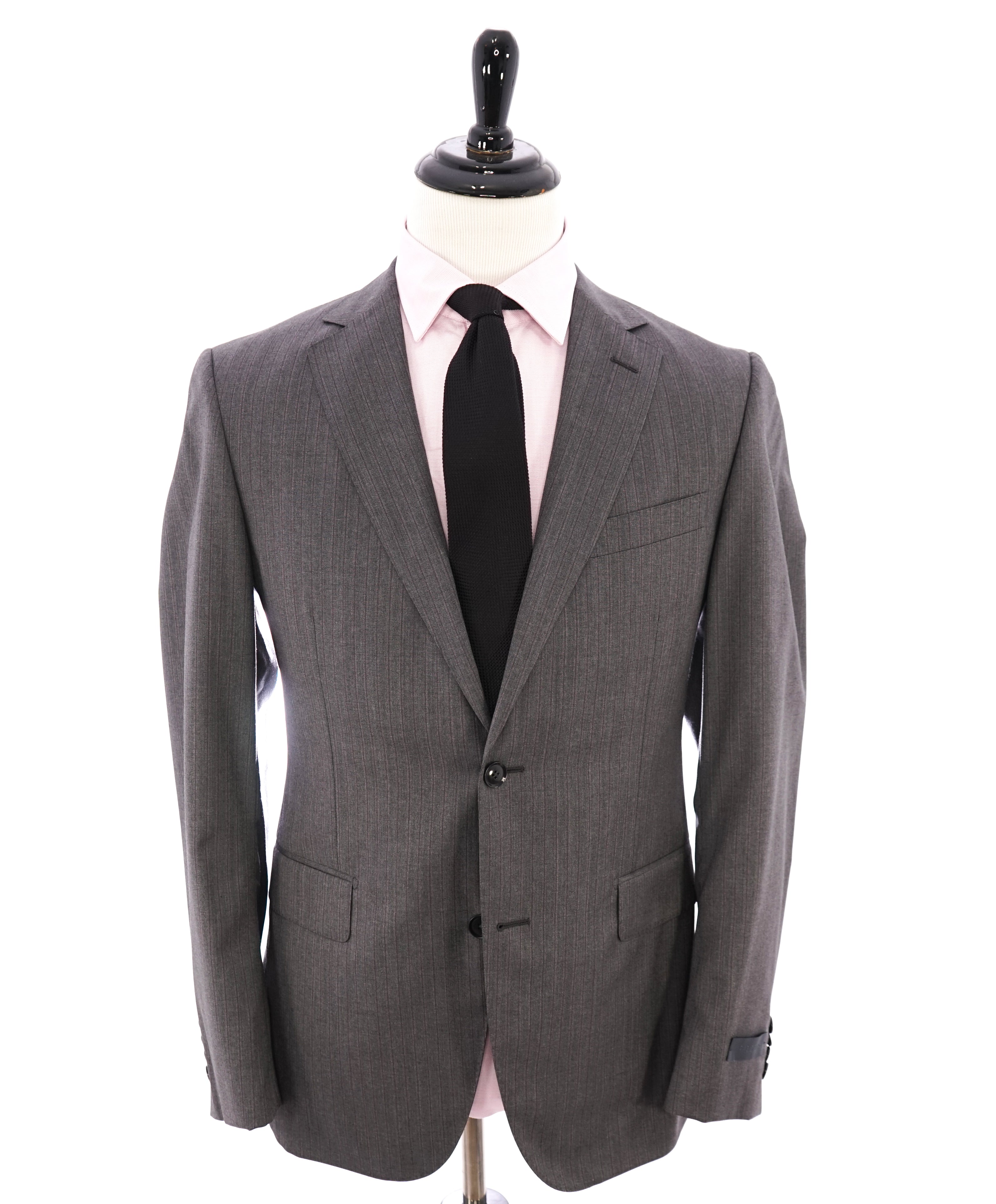 PAL ZILERI - Semi-Lined Soft Shoulder Purple Stripe Modern Suit - 40R