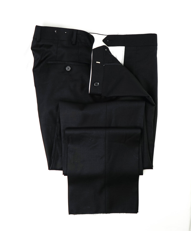 SAMUELSOHN - *SUPER 120's* Black Wool Flat Front Dress Pants - 38W