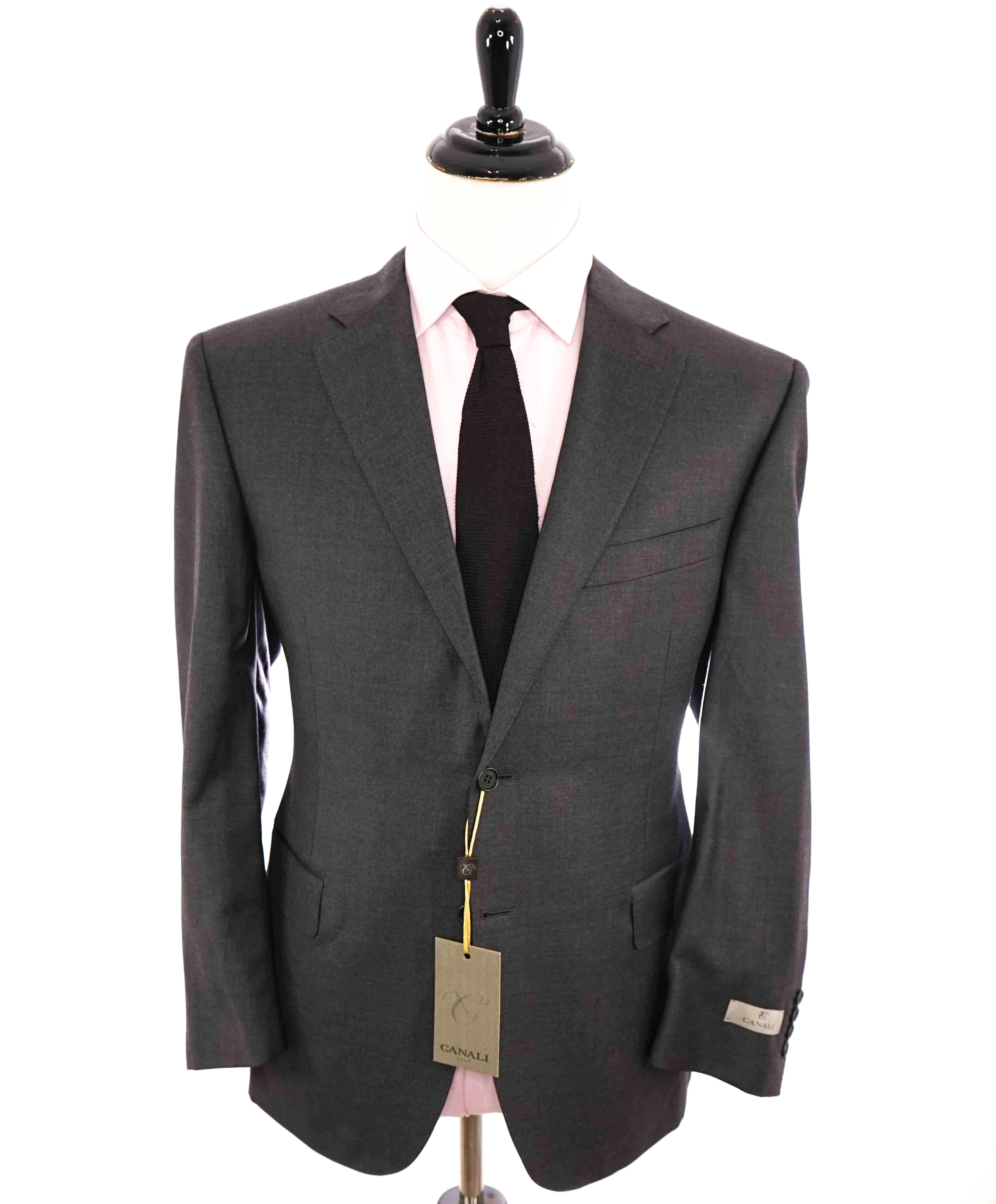 $2,000 CANALI - Charcoal Gray *CLOSET STAPLE* Notch Lapel Suit - 44S