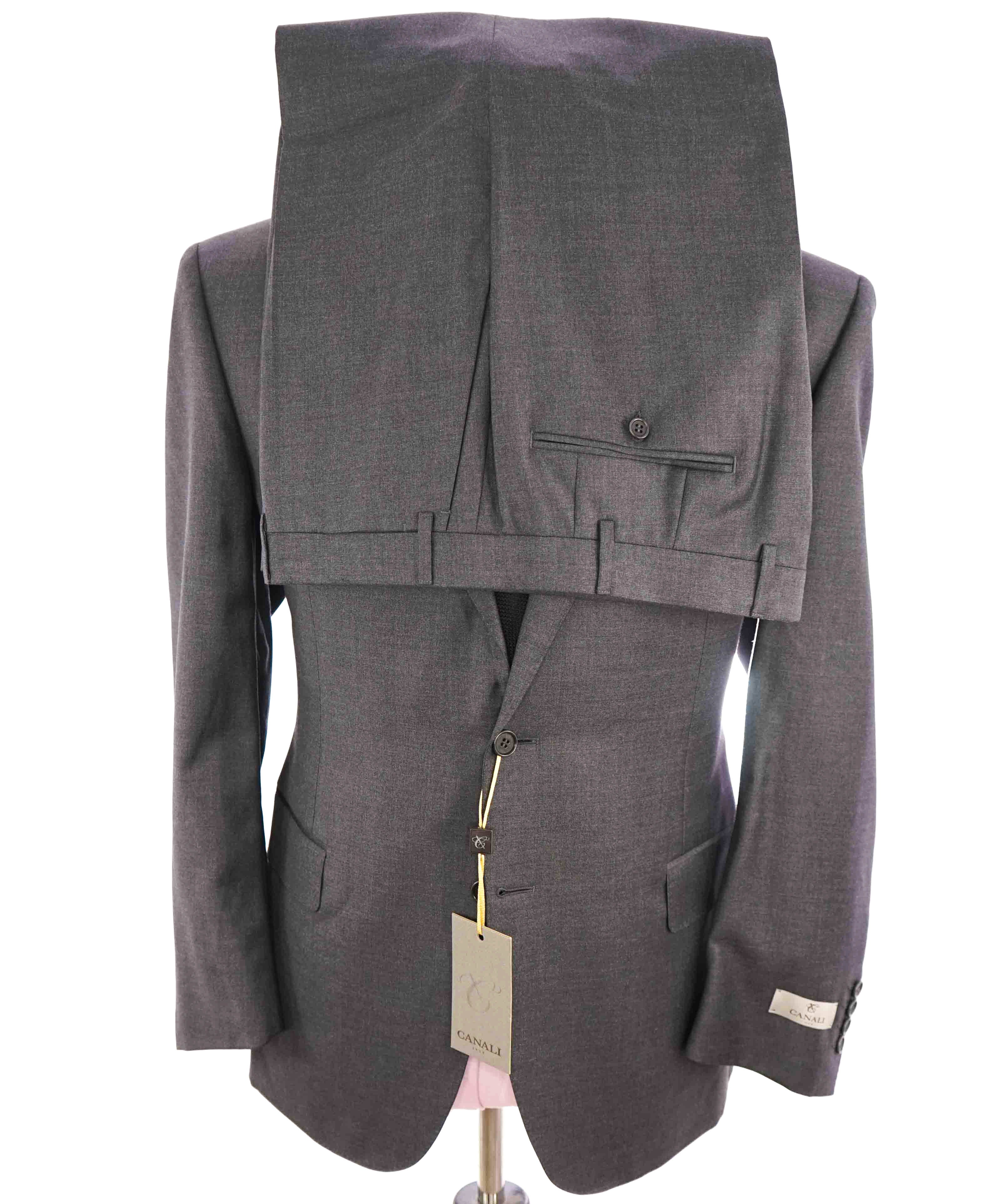 $2,000 CANALI - Charcoal Gray *CLOSET STAPLE* Notch Lapel Suit - 44S