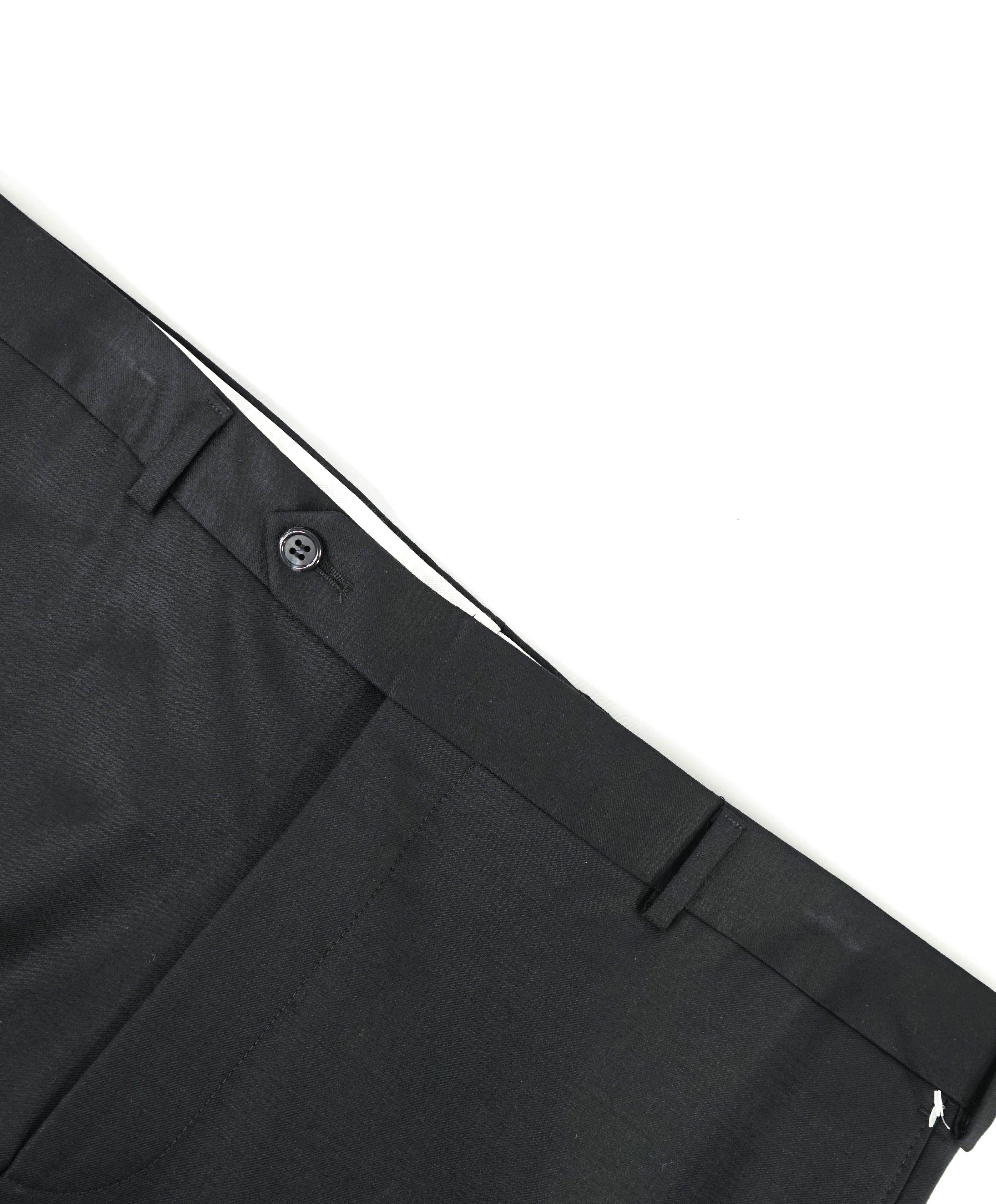 SAMUELSOHN - *SUPER 120's* Black Wool Flat Front Dress Pants - 36W