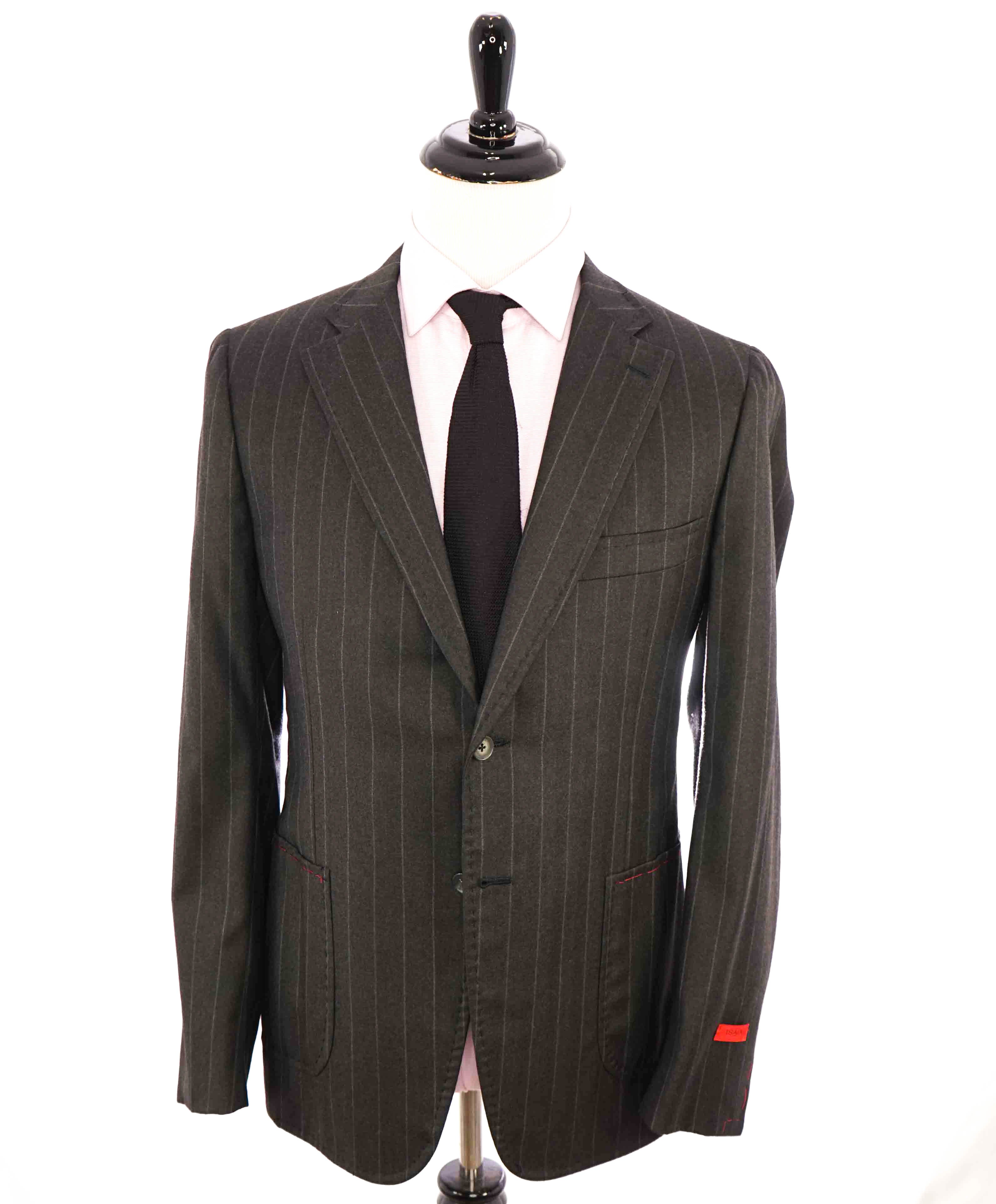 $2,995 ISAIA - "BASE CORTINA" NUOVA BASE S Brown Check Blazer - 44R