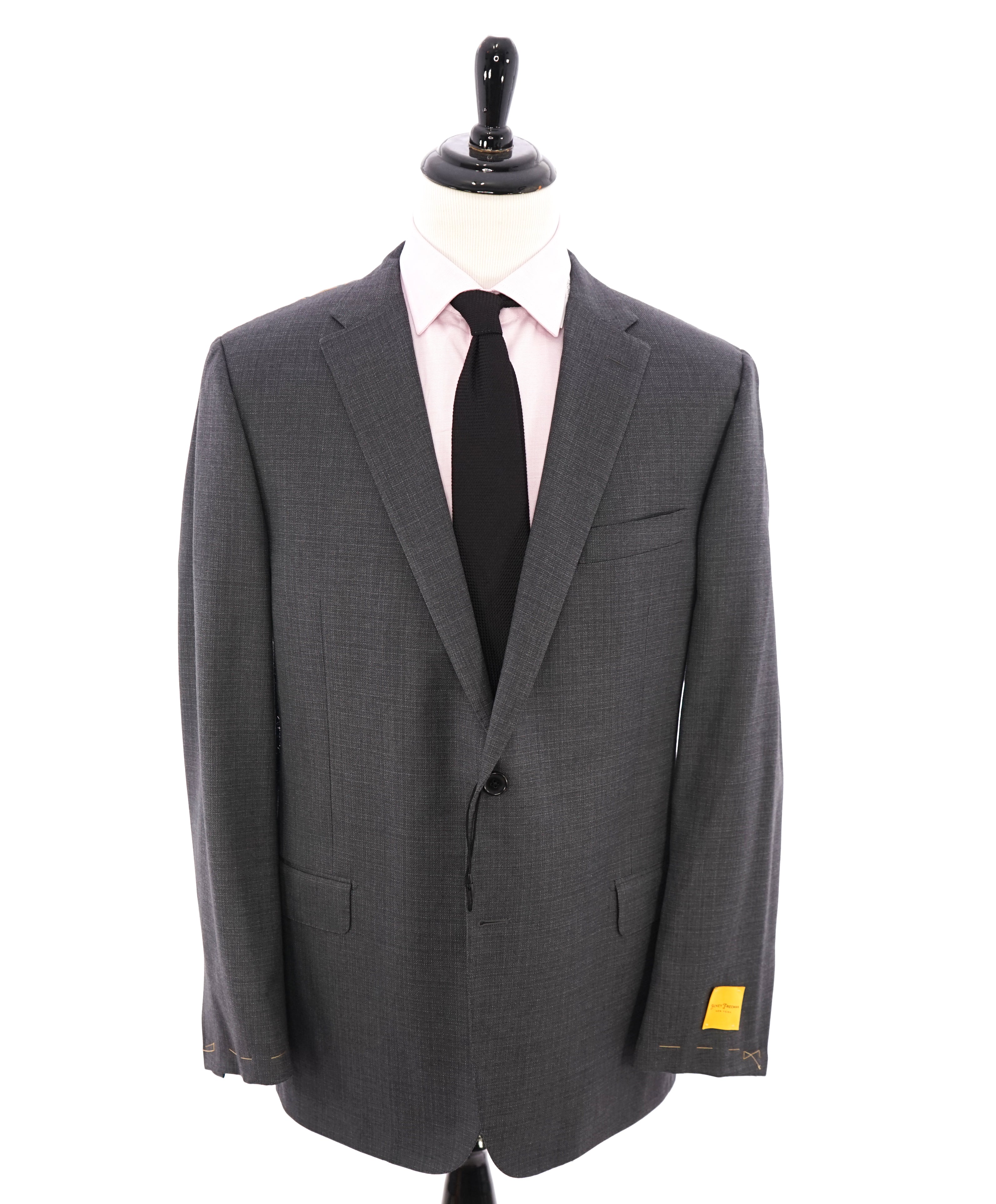 HICKEY FREEMAN - LORO PIANA Fabric "Oxford Weave" Gray Blazer - 46L